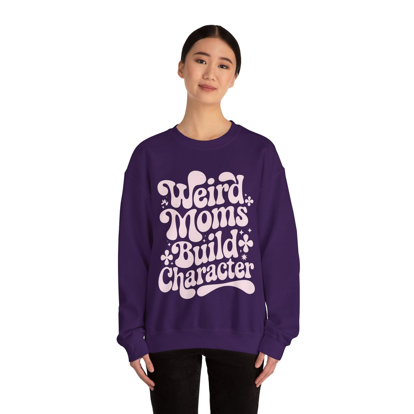 Weird Moms Build Character Heavy Blend™ Crewneck Sweatshirt