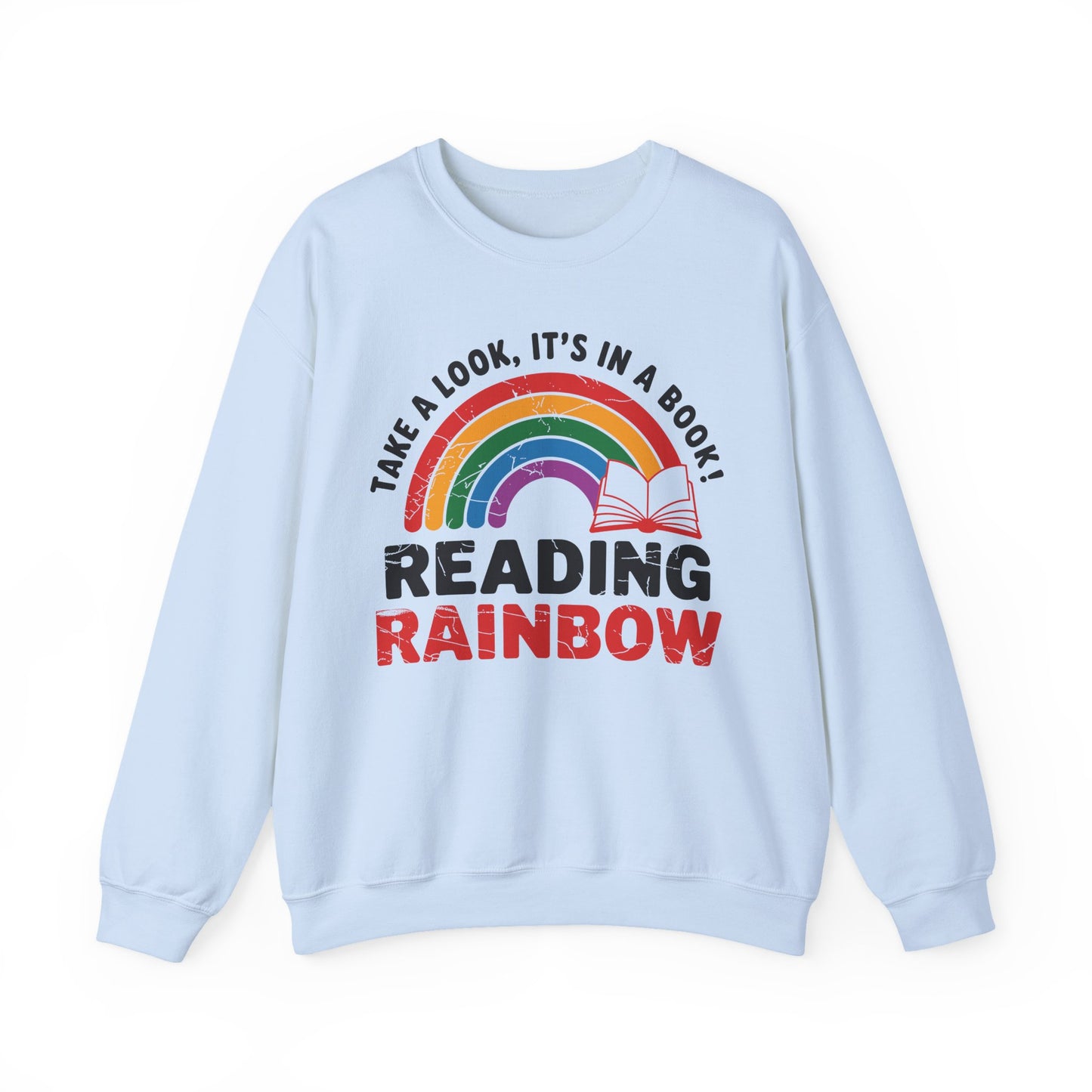 Retro Reading Rainbow Heavy Blend™ Crewneck Sweatshirt