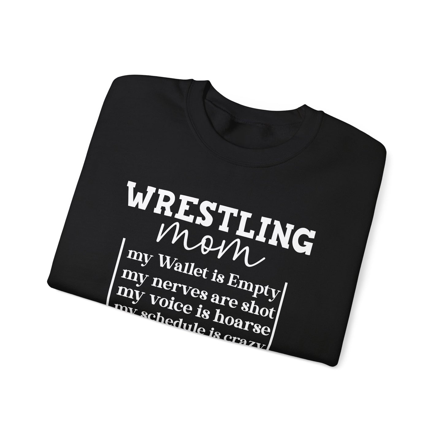 Wrestling Mom Heart Is Full Heavy Blend™ Crewneck Sweatshirt