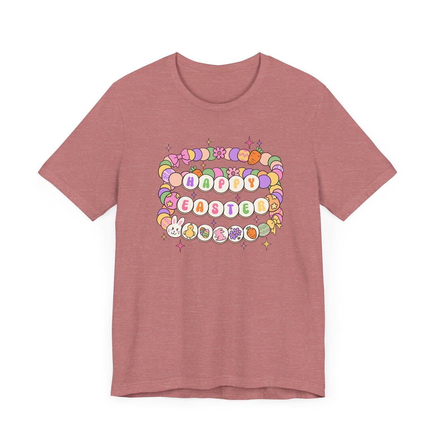 Happy Easter Beaded Bracelets Jersey Short Sleeve Tee
