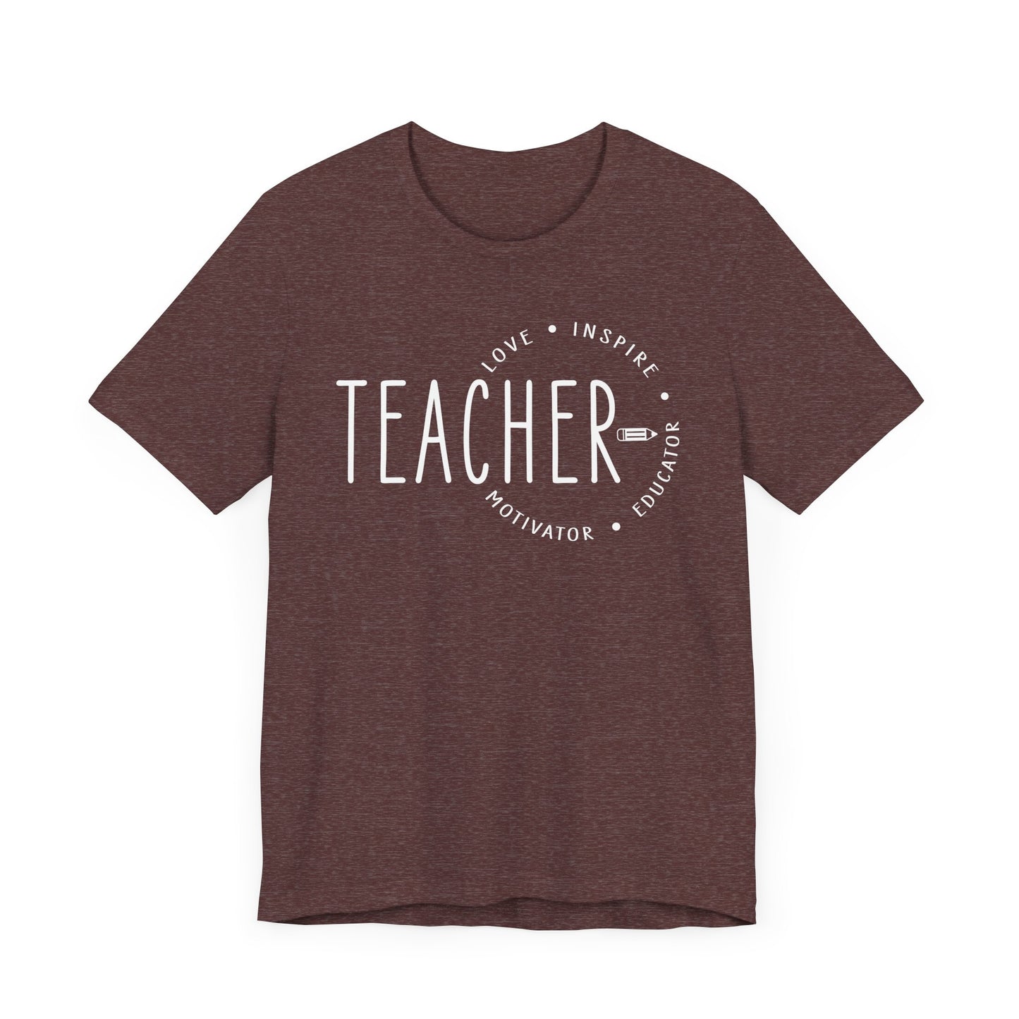 Teacher Love Inspire Motivator Educator Jersey Short Sleeve Tee