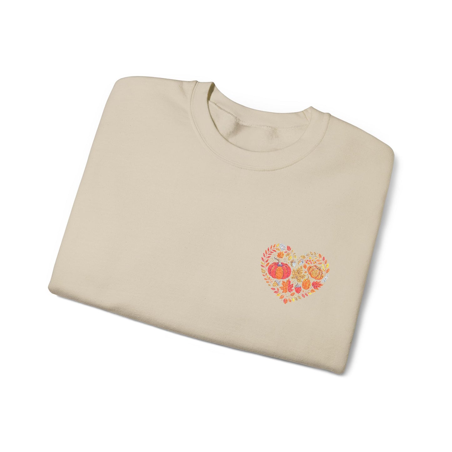 Embroidered Fall Heart Heavy Blend™ Crewneck Sweatshirt
