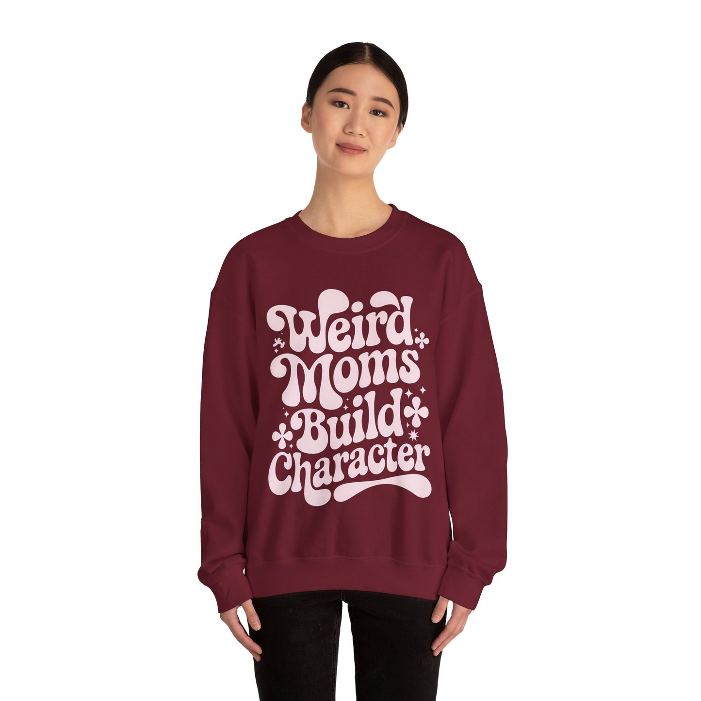 Weird Moms Build Character Heavy Blend™ Crewneck Sweatshirt