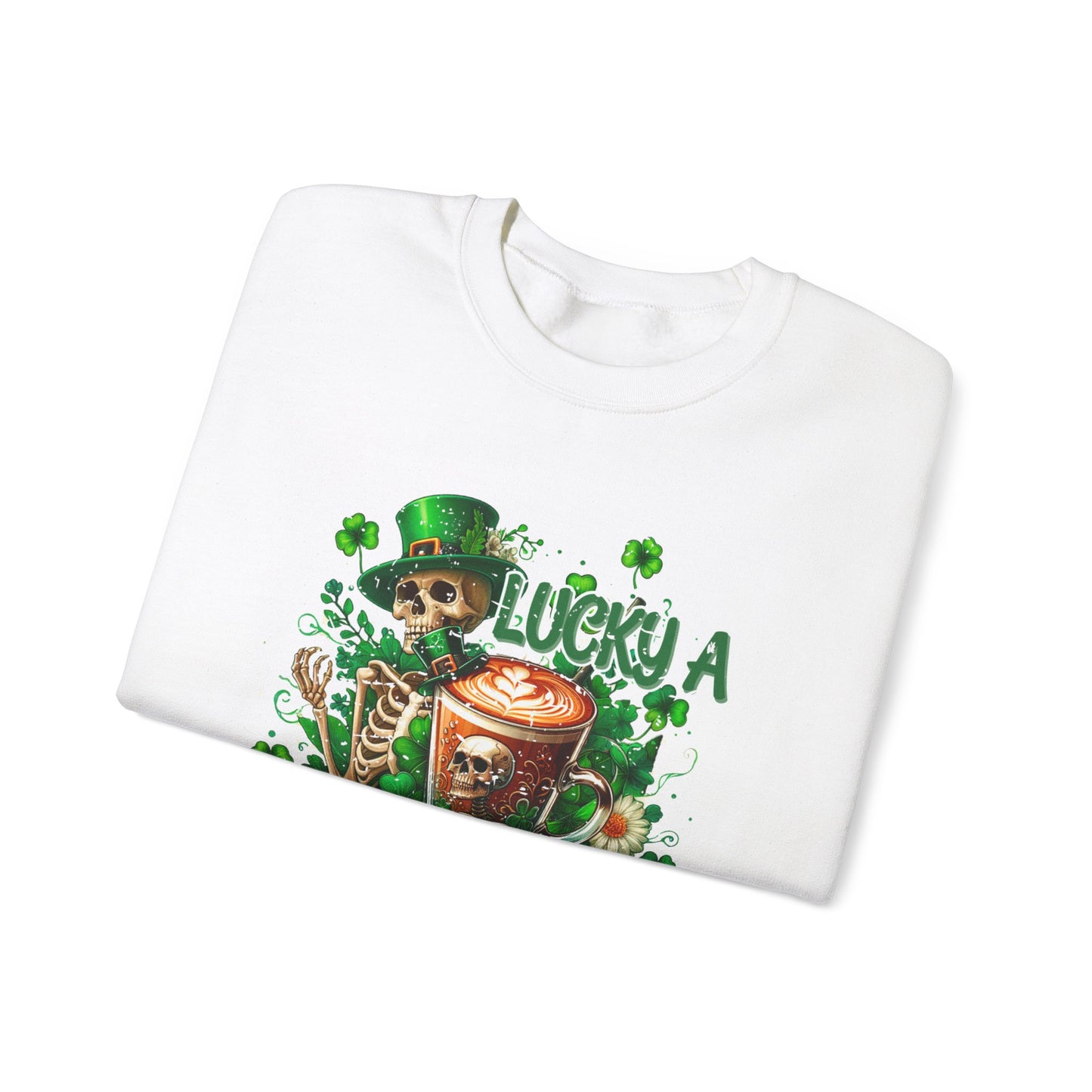 Lucky A Latte Skeleton Heavy Blend™ Crewneck Sweatshirt