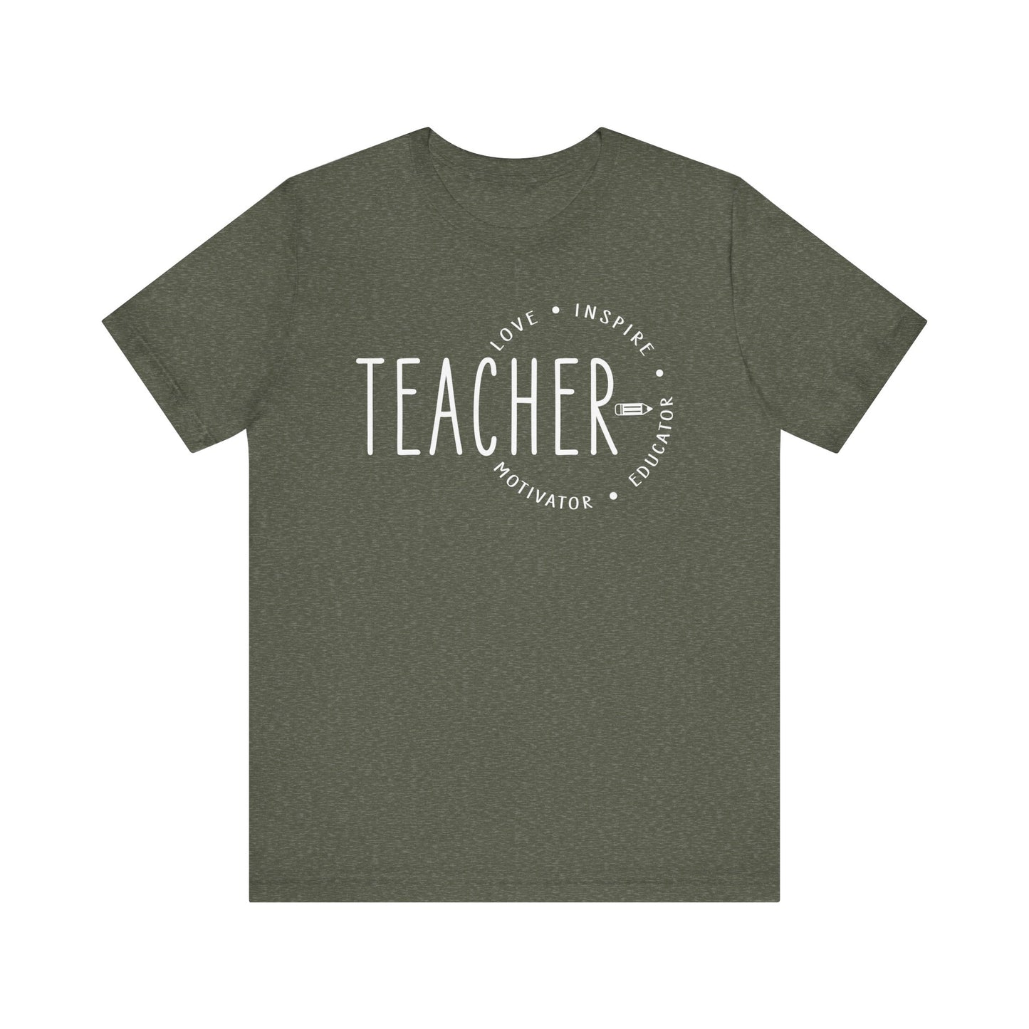 Teacher Love Inspire Motivator Educator Jersey Short Sleeve Tee
