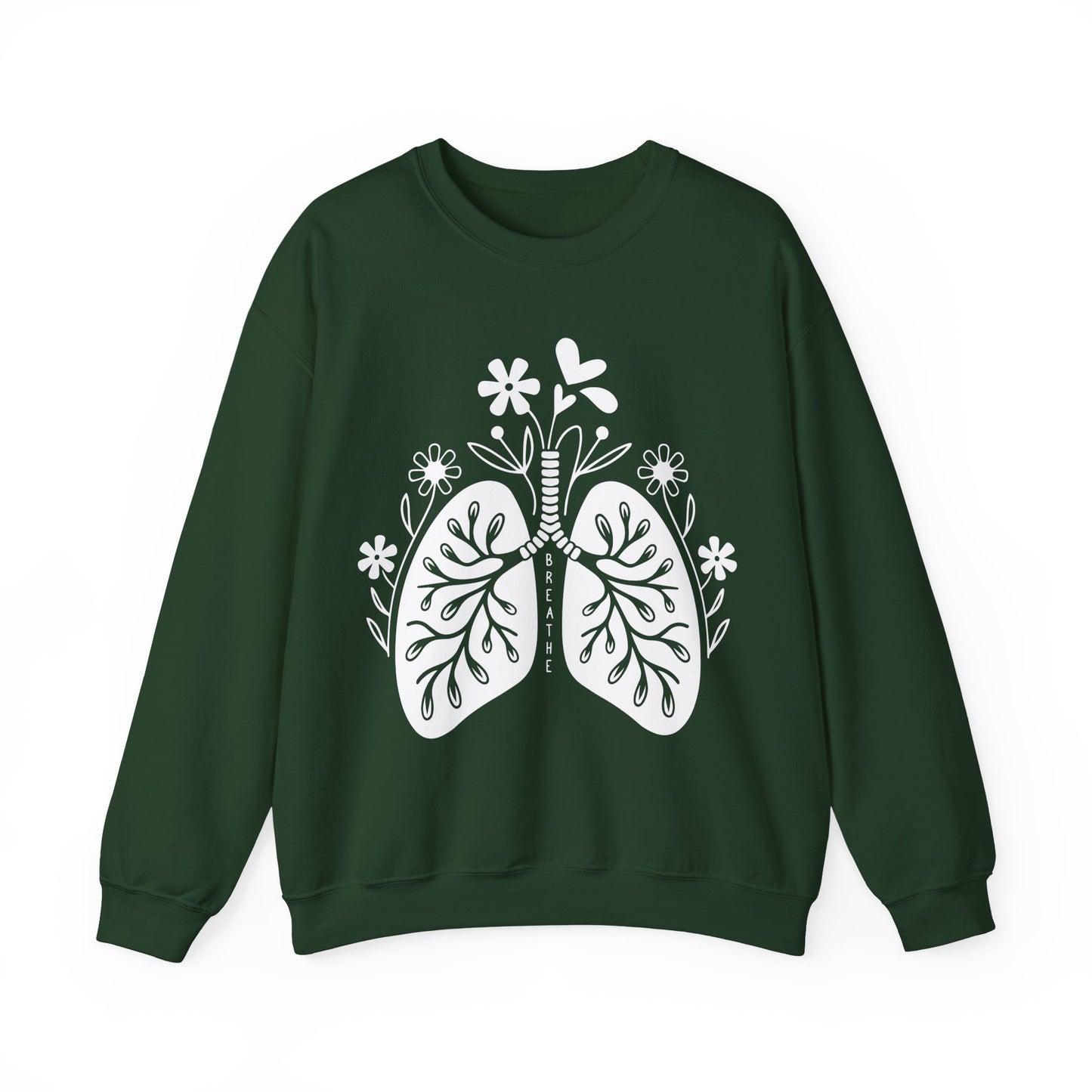 Breathe Floral Lungs Heavy Blend™ Crewneck Sweatshirt