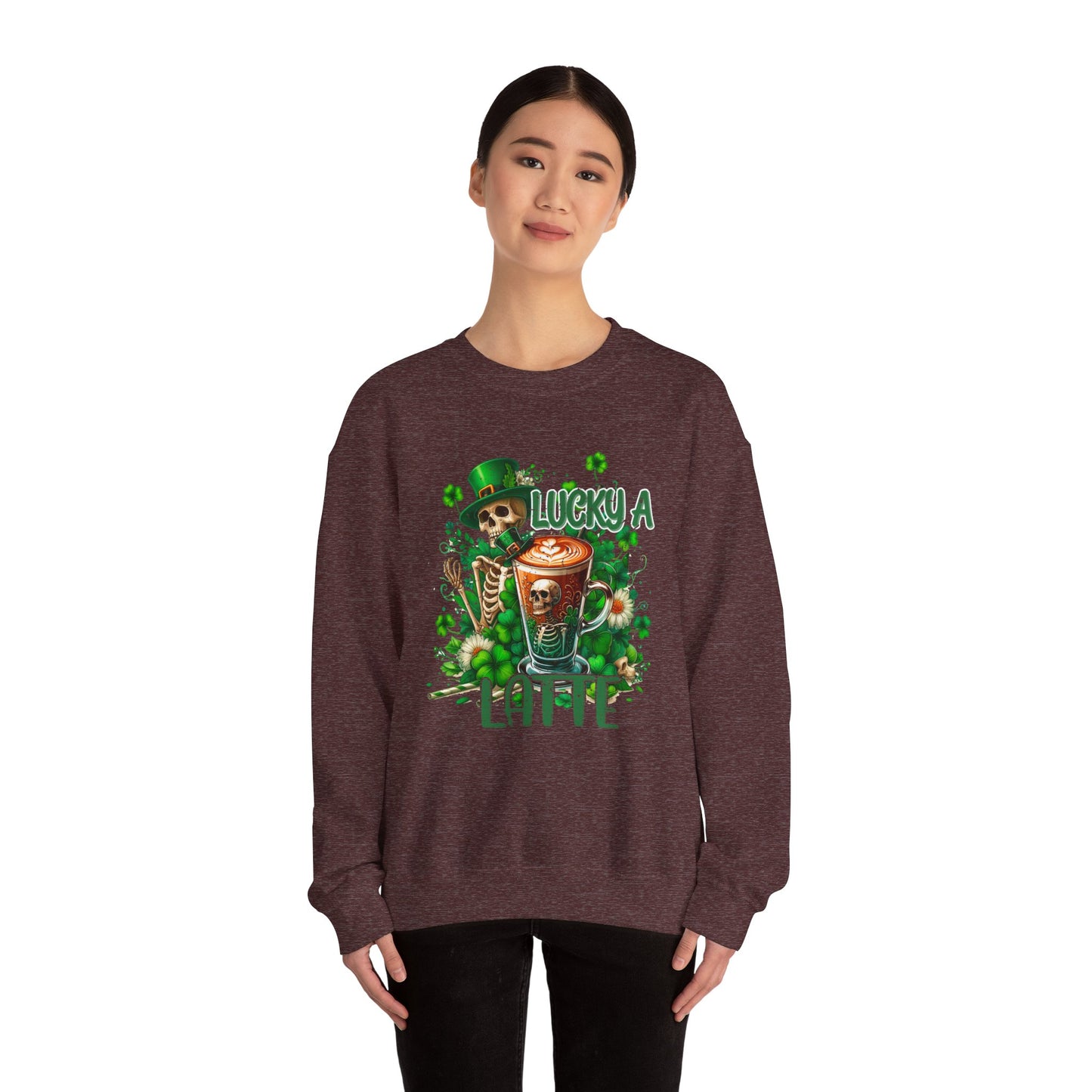 Lucky A Latte Skeleton Heavy Blend™ Crewneck Sweatshirt