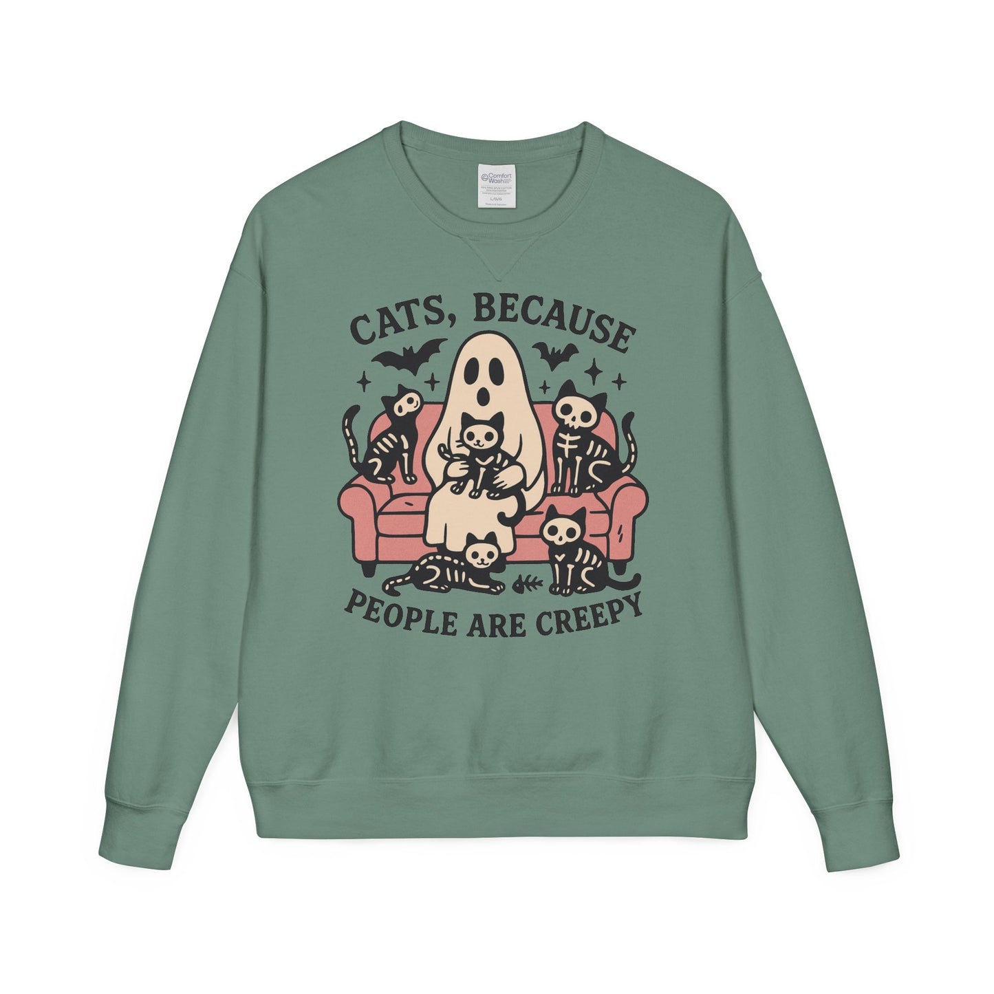 Cats Because People are Creepy ComfortWash® Garment Dyed Crewneck Sweatshirt