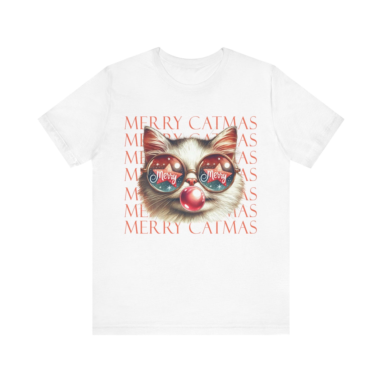 Merry Catmas Jersey Short Sleeve Tee