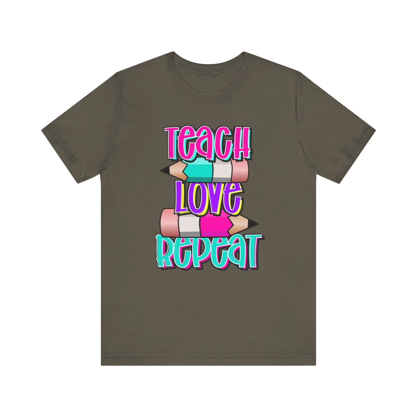 Teach Love Repeat Jersey Short Sleeve Tee
