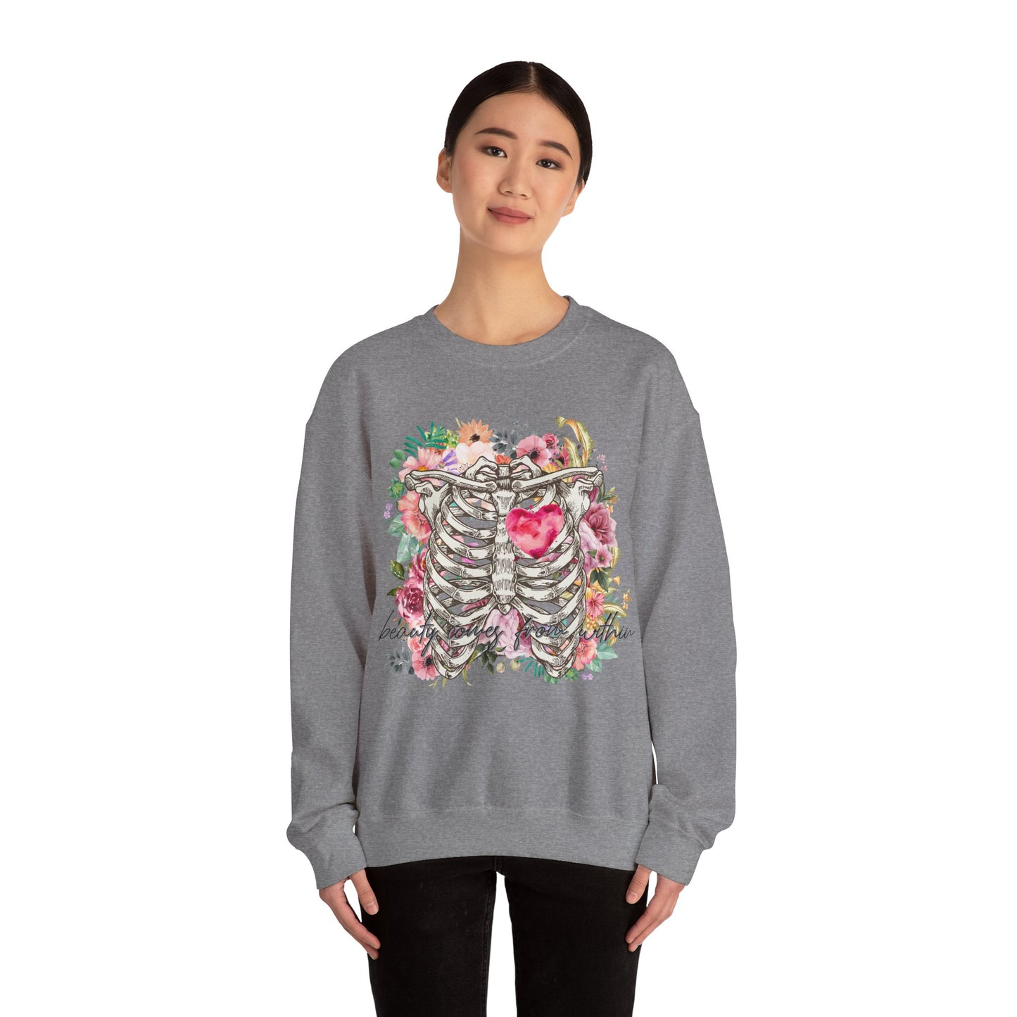 Beauty Comes From Within Heavy Blend™ Crewneck Sweatshirt