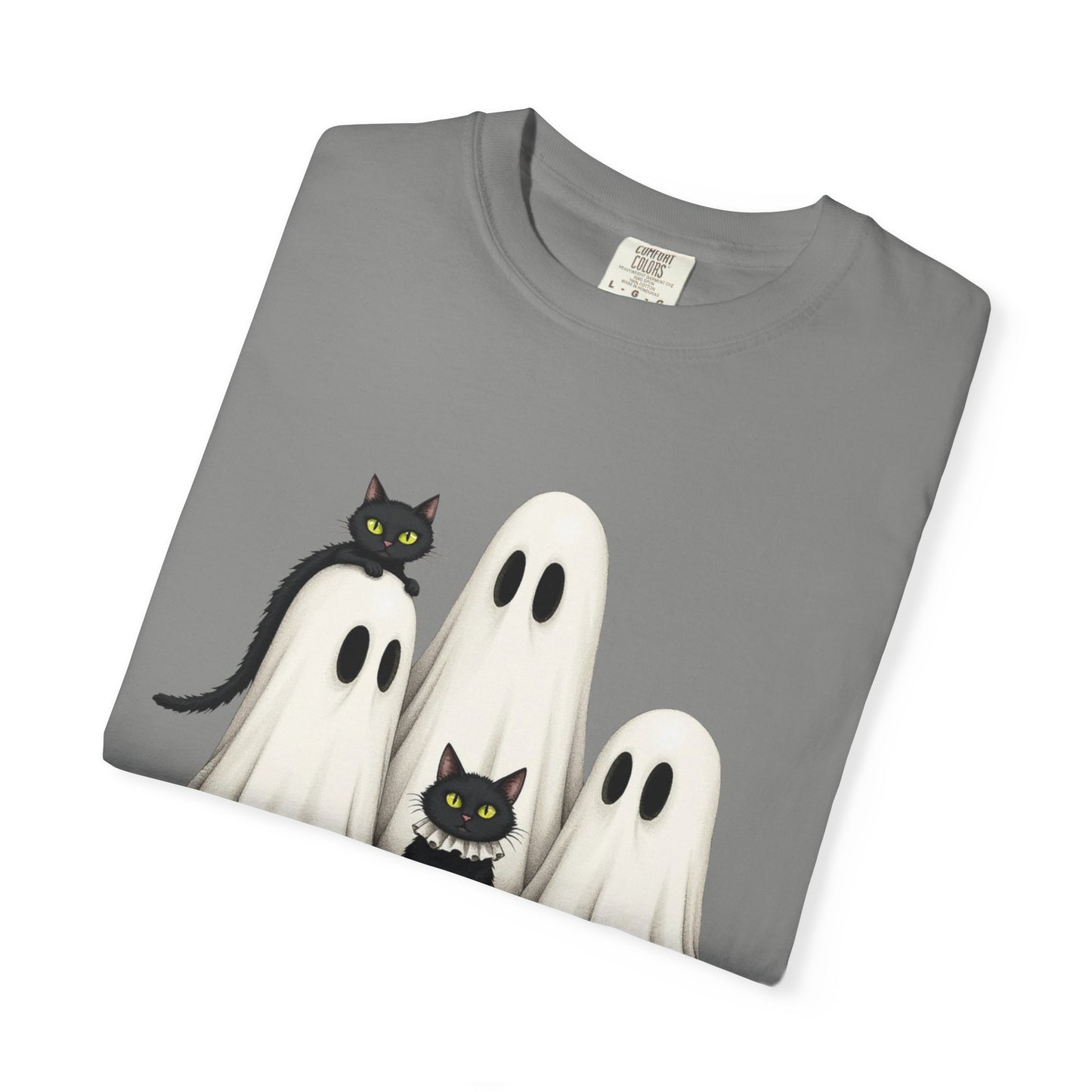 Black Cat and Ghosts  Garment-Dyed T-shirt