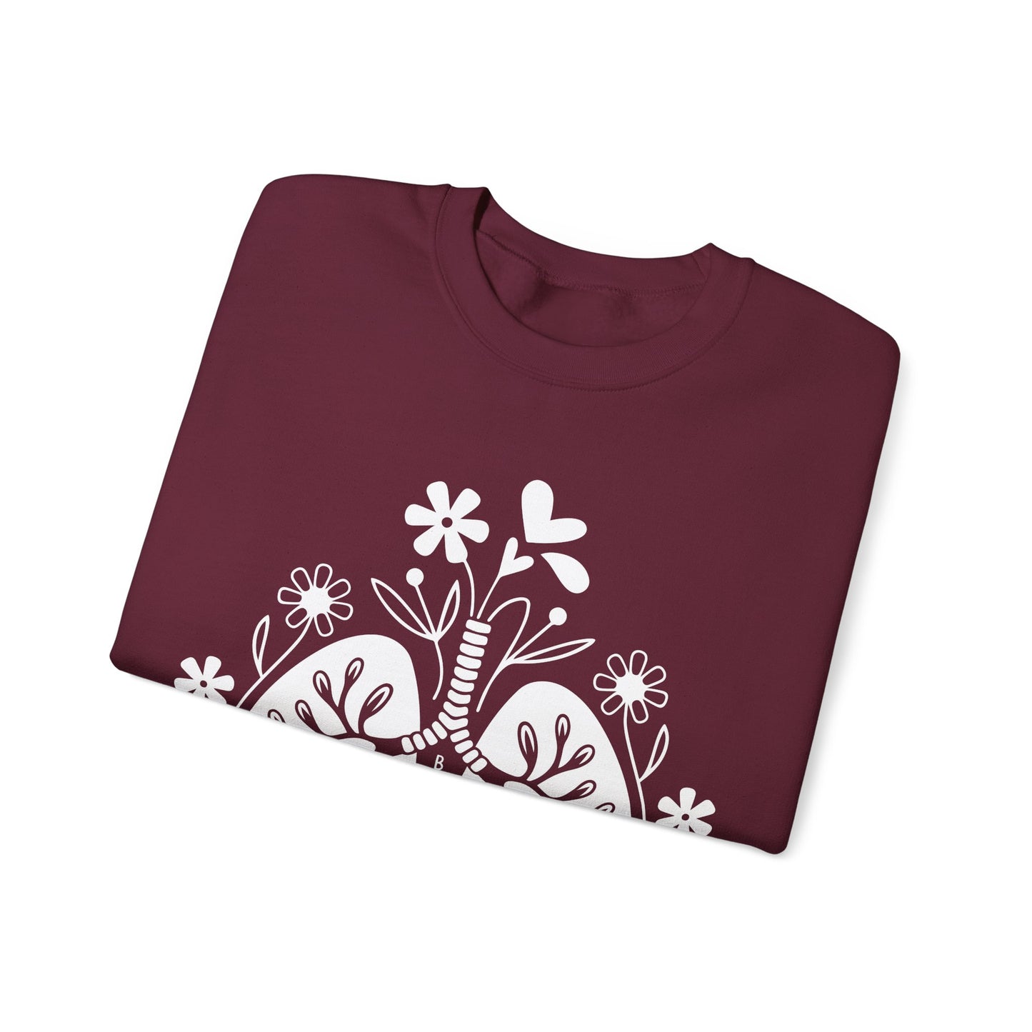 Breathe Floral Lungs Heavy Blend™ Crewneck Sweatshirt