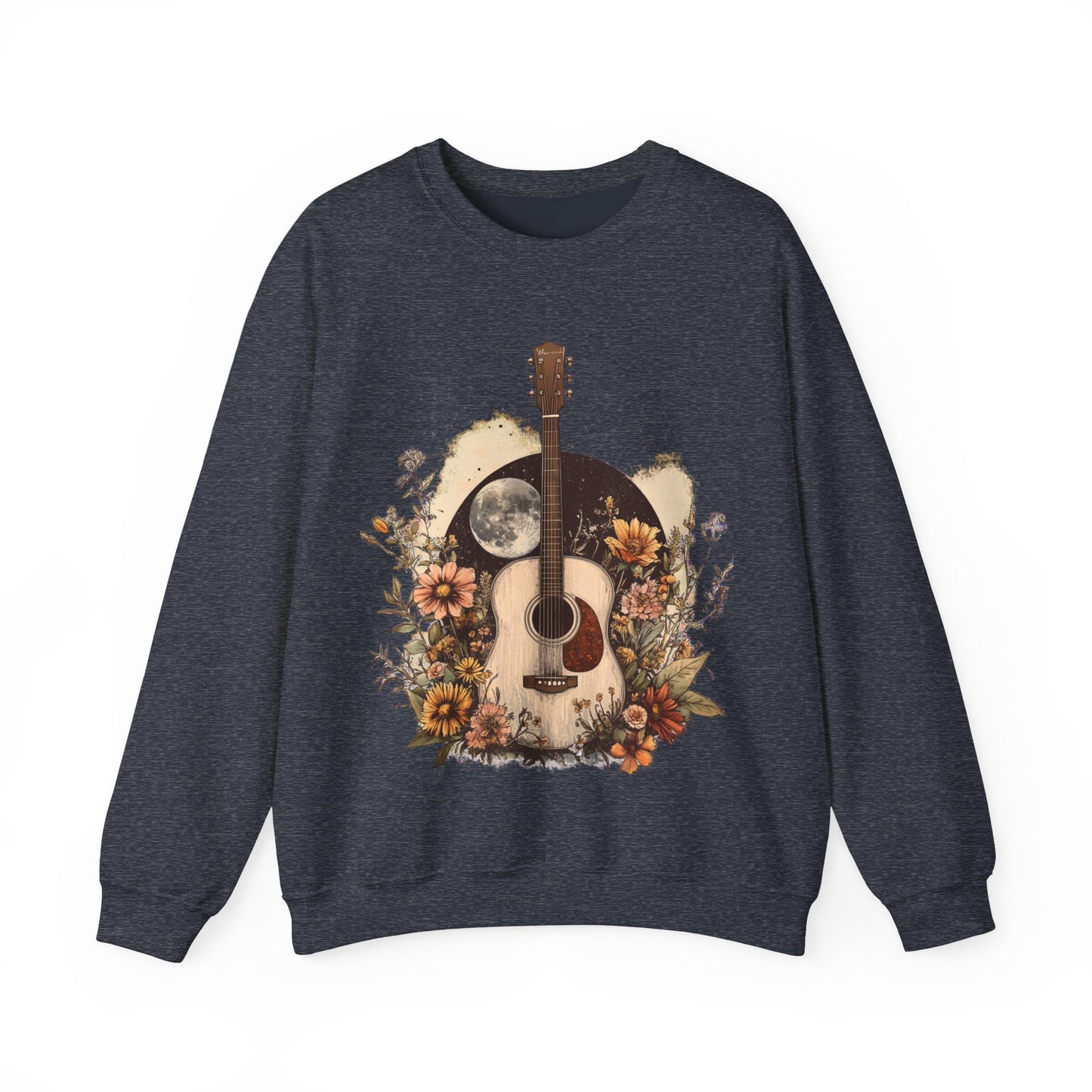 Moon and Guitar  Heavy Blend™ Crewneck Sweatshirt