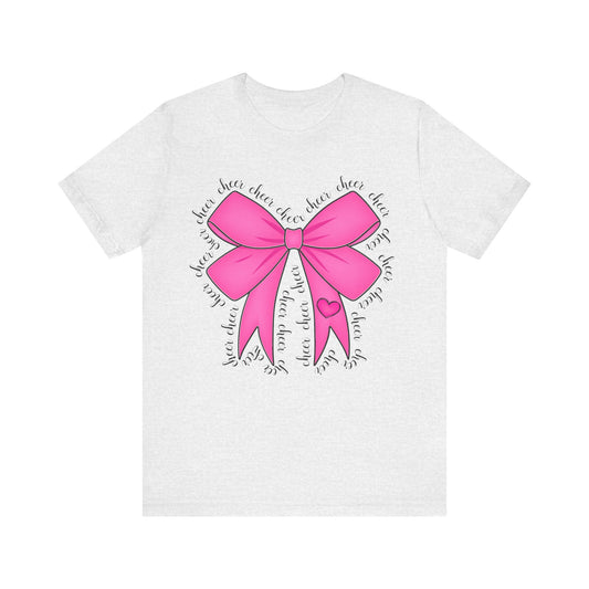 Pink Cheer Bow Jersey Short Sleeve Tee
