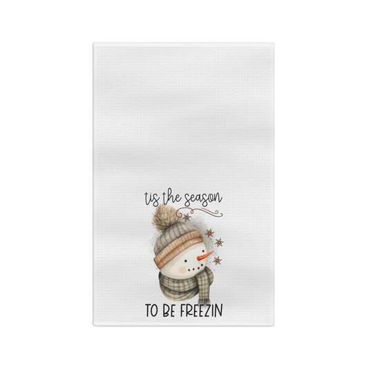 It’s The Season To Be Freezin Snowman Soft Tea Towel