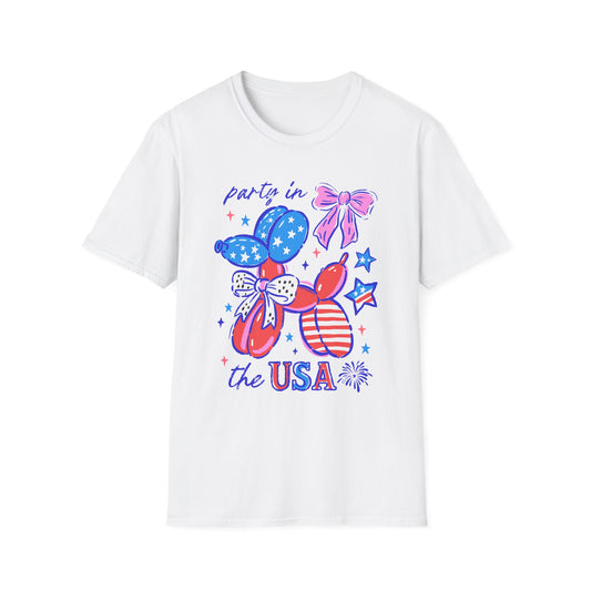 Party In The USA Balloon Dog Softstyle T-Shirt