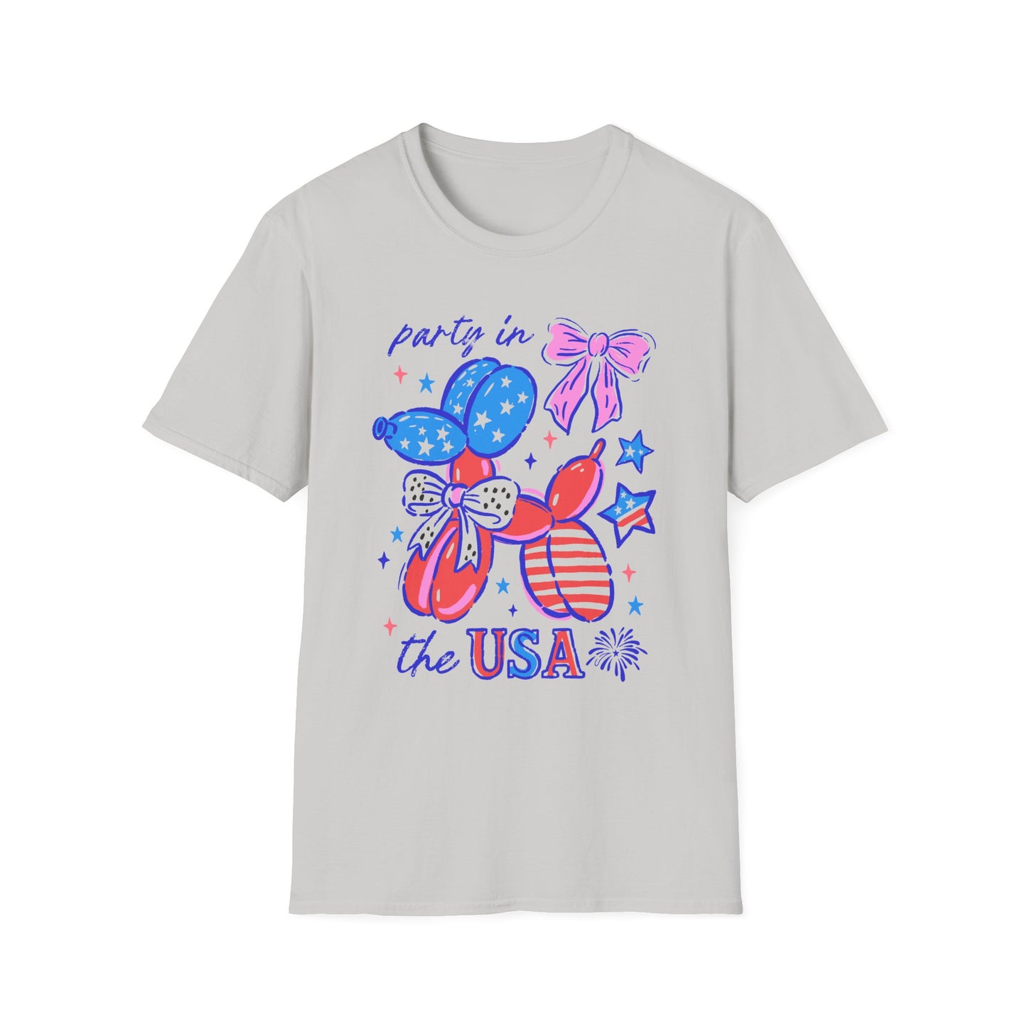 Party In The USA Balloon Dog Softstyle T-Shirt