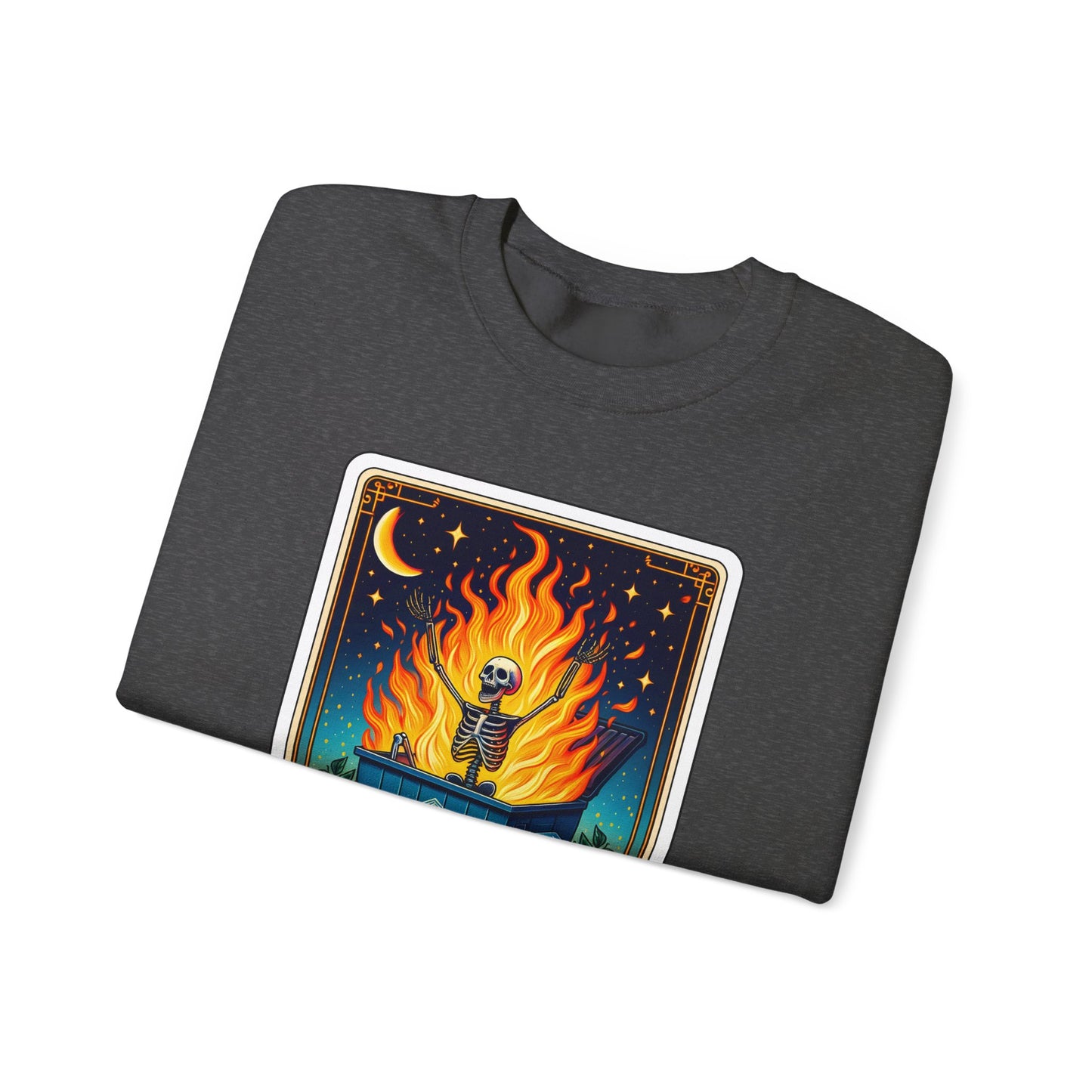 Emotional Dumpster Fire Tarot Heavy Blend™ Crewneck Sweatshirt