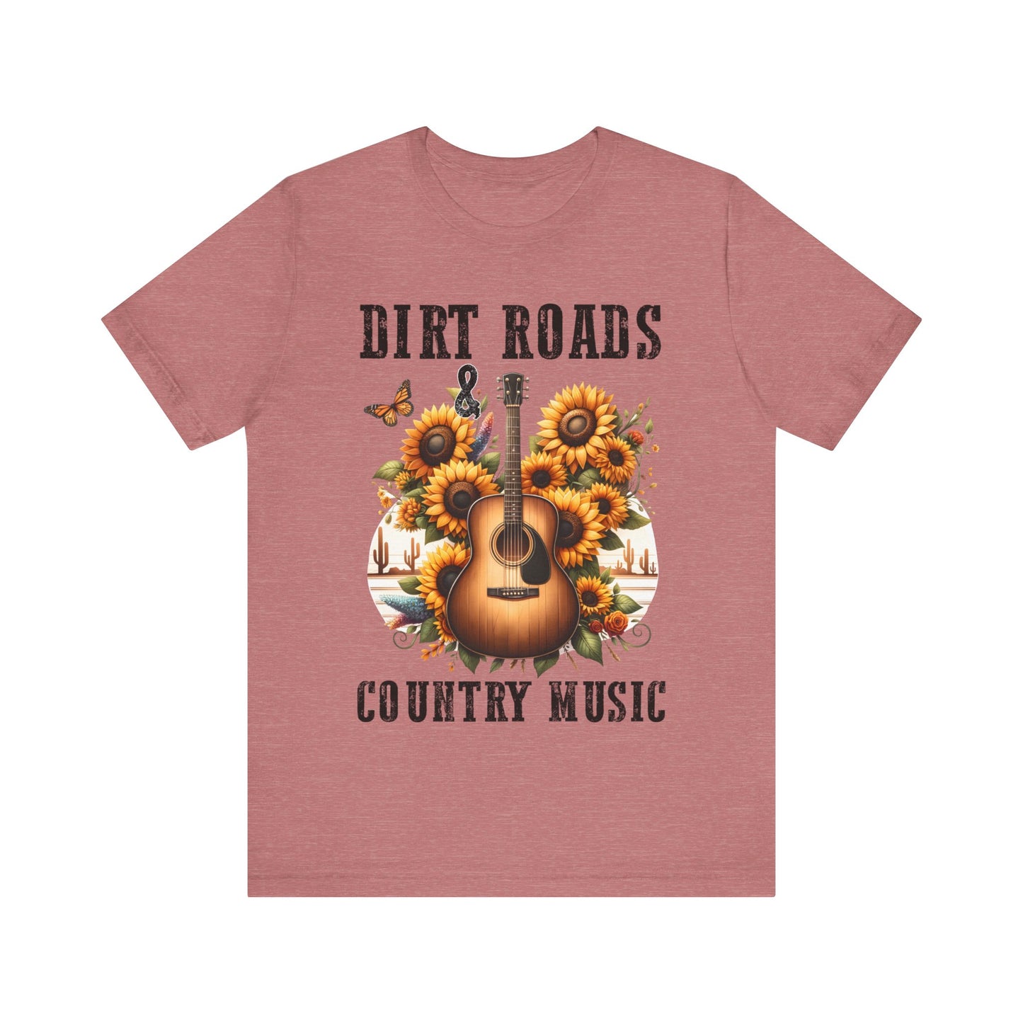 Dirt Roads and Country Music Jersey Short Sleeve Tee