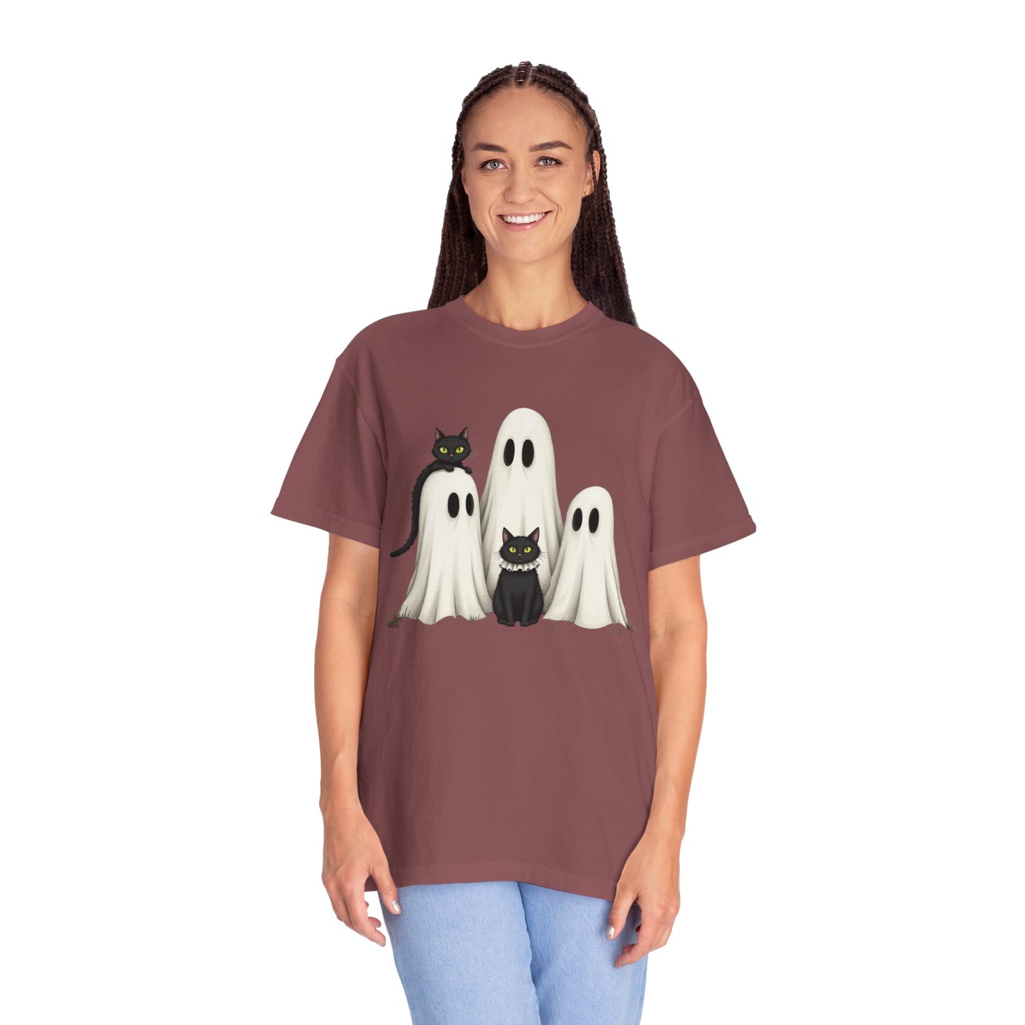 Black Cat and Ghosts  Garment-Dyed T-shirt