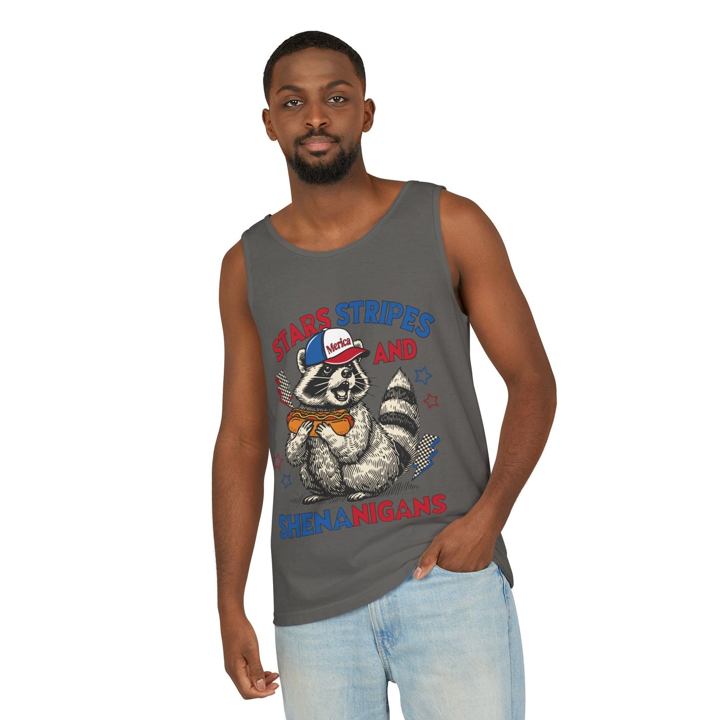 Stars Stripes and Shenanigans Garment-Dyed Tank Top