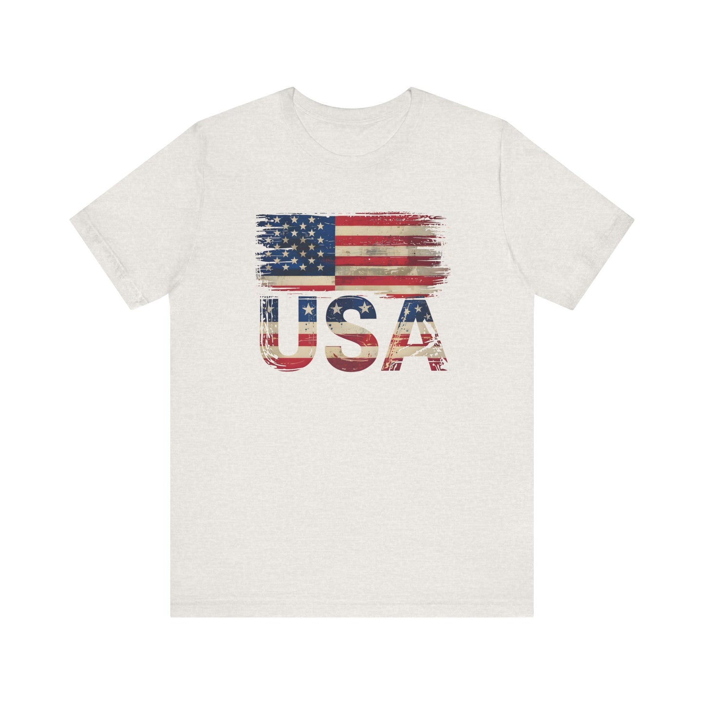 Distressed USA Jersey Short Sleeve Tee