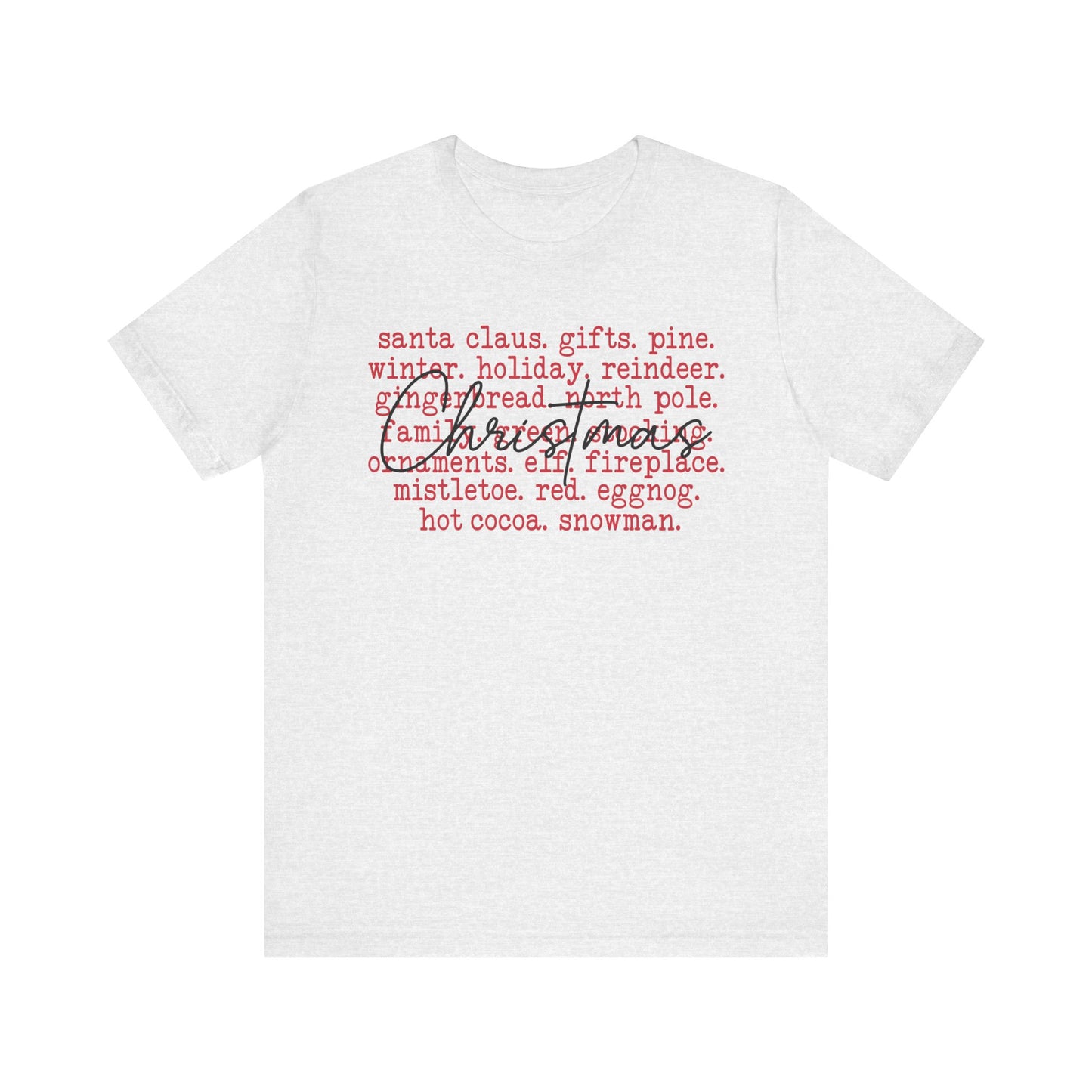 Christmas Words Jersey Short Sleeve Tee