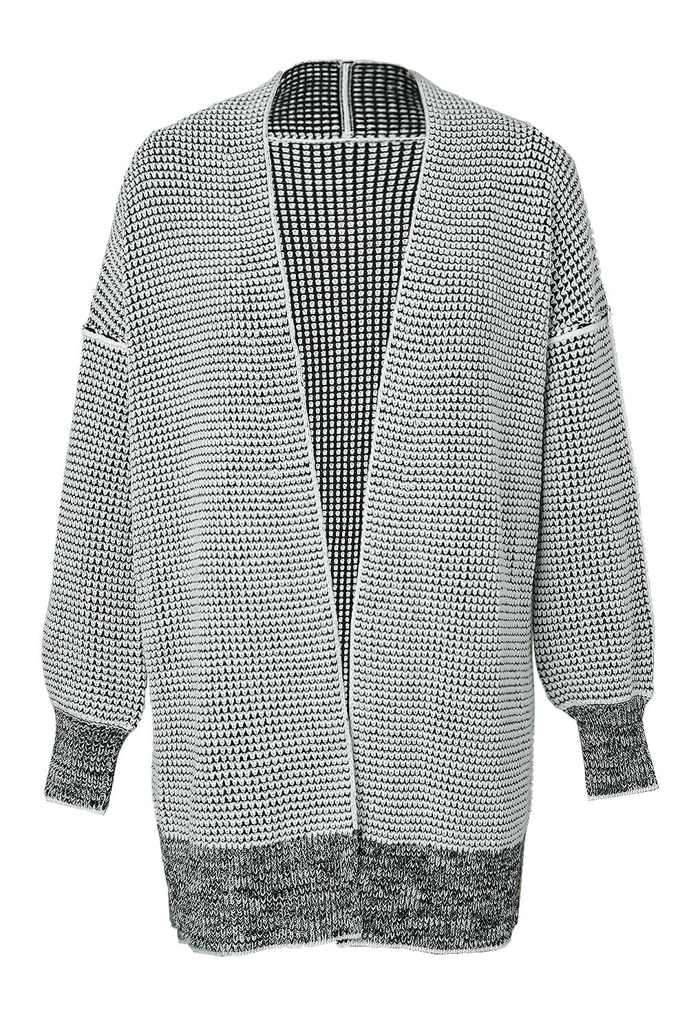 Apricot Chunky Waffle Knit Oversized Collar Cardigan