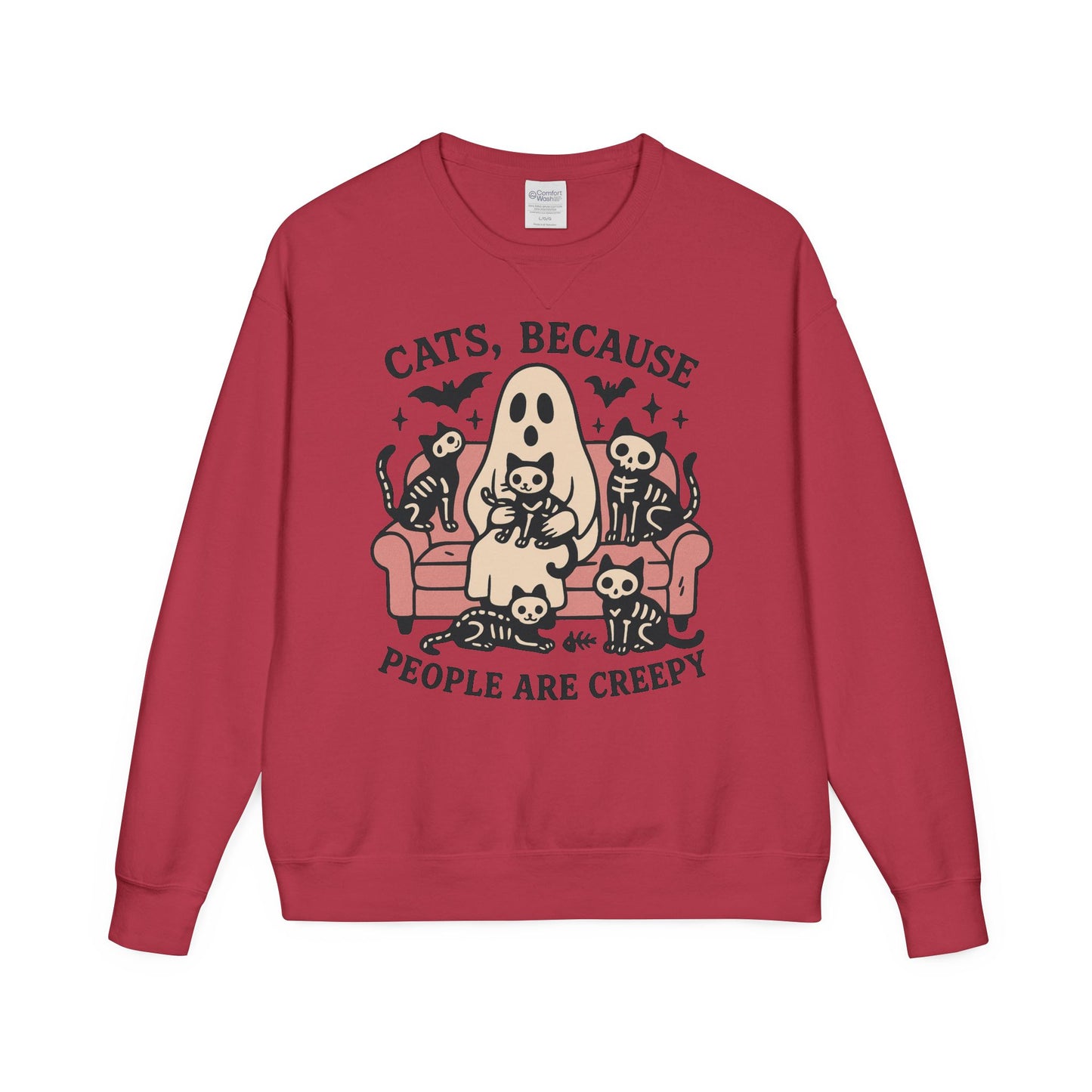 Cats Because People are Creepy ComfortWash® Garment Dyed Crewneck Sweatshirt
