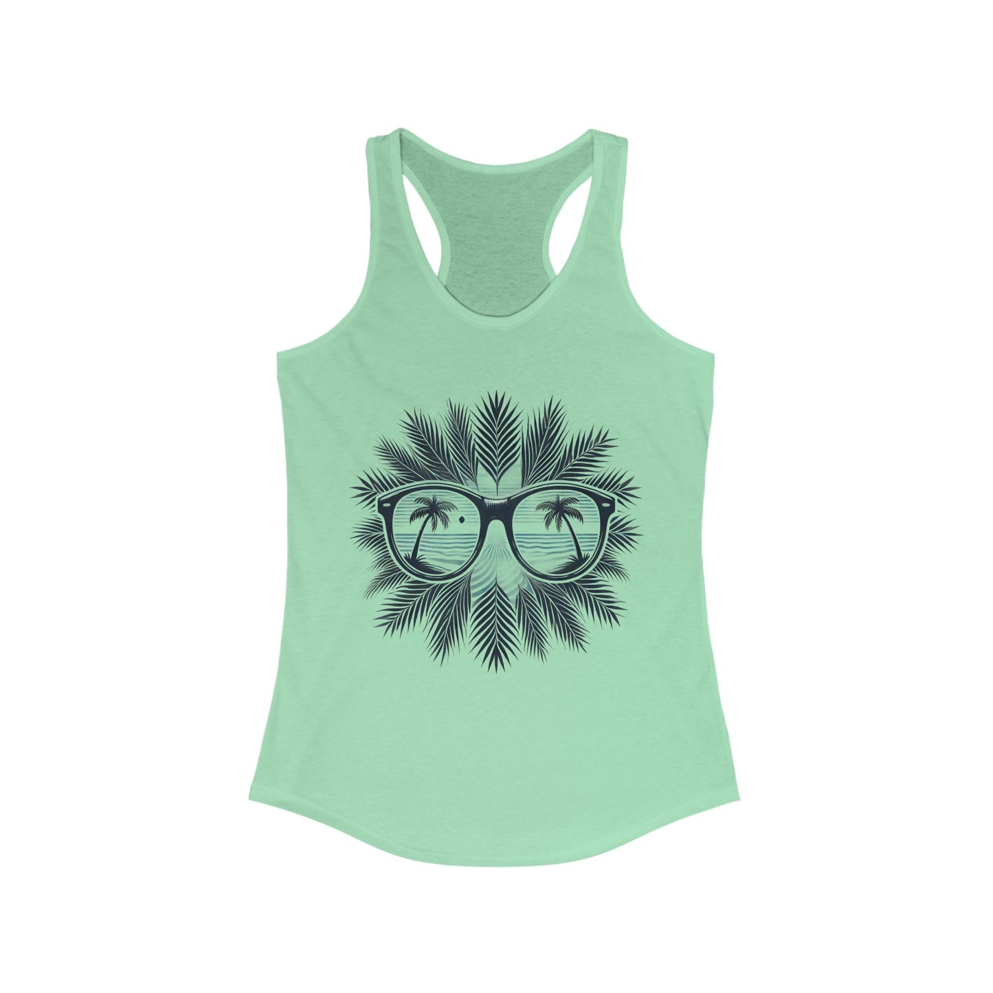 Vintage Palm Tree Glasses Women's Ideal Racerback Tank