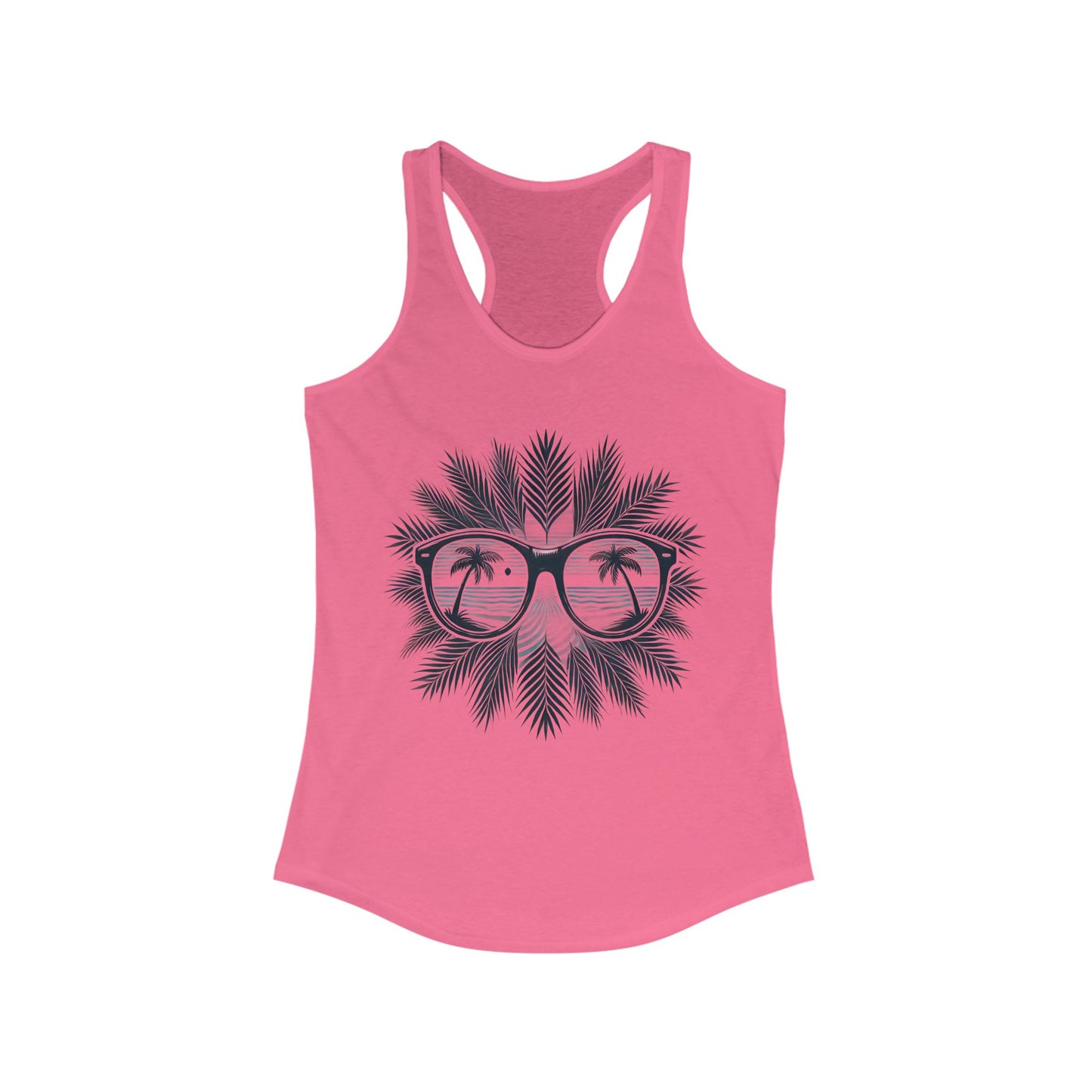 Vintage Palm Tree Glasses Women's Ideal Racerback Tank