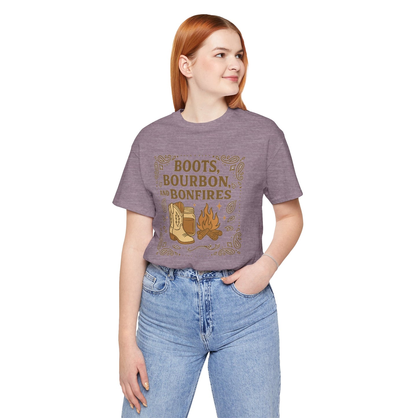 Boots Bourbon and Bonfireds Jersey Short Sleeve Tee