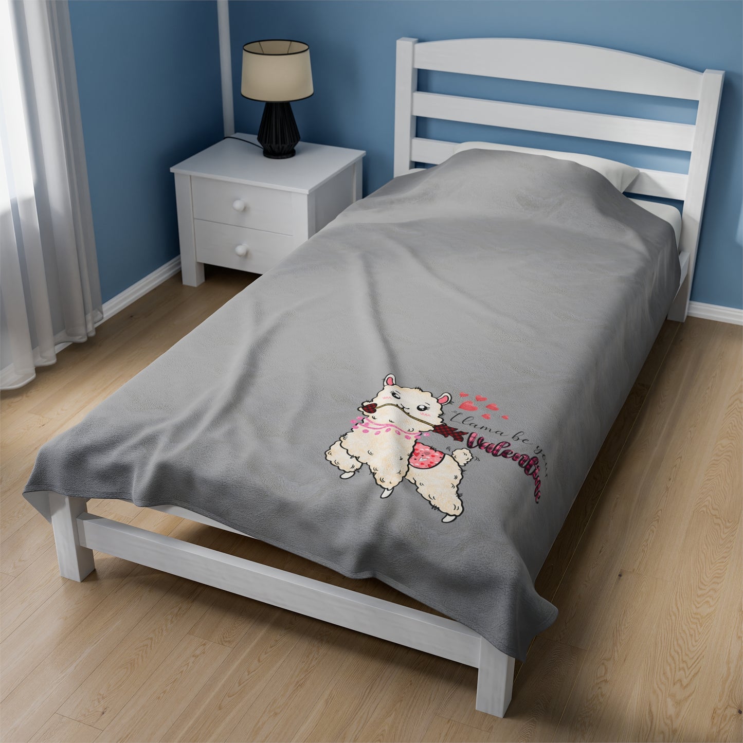 Llama Be Your Valentine Velveteen Plush Blanket