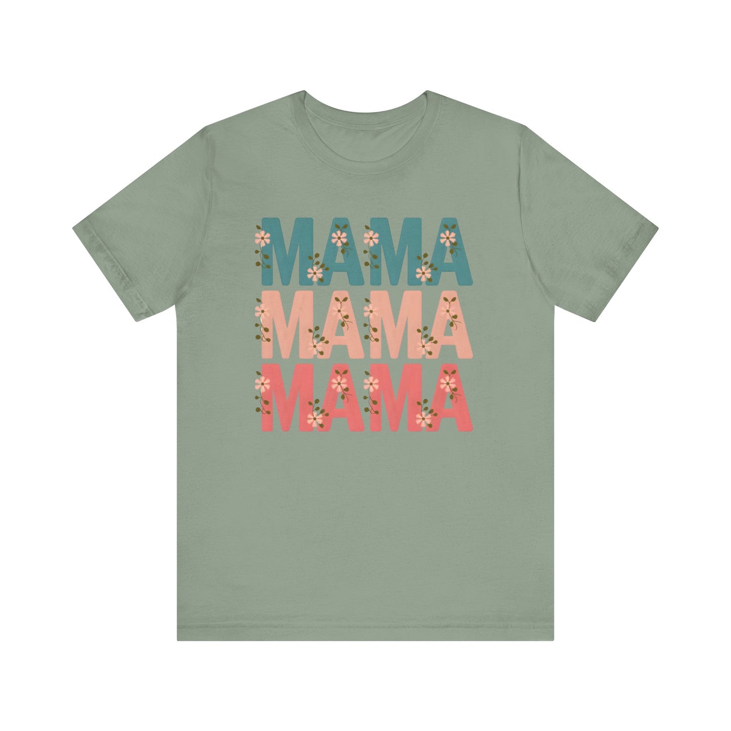 Mama Stacked Floral Jersey Short Sleeve Tee