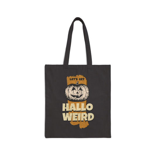 Hallo Weird Cotton Canvas Tote Bag