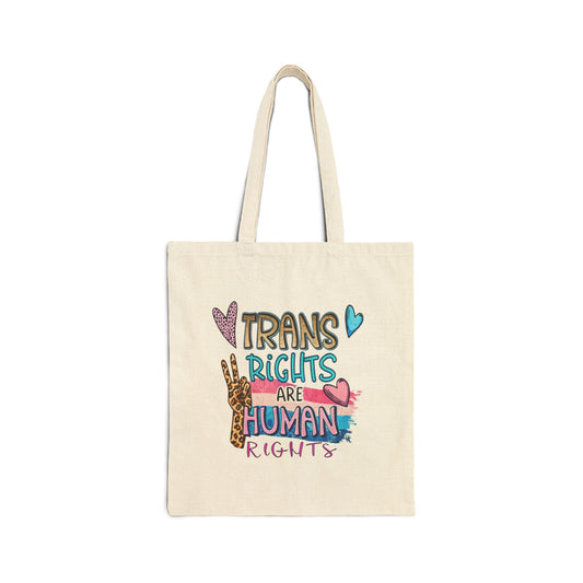 Trans Rights are Human Rights Cotton Canvas Tote Bag