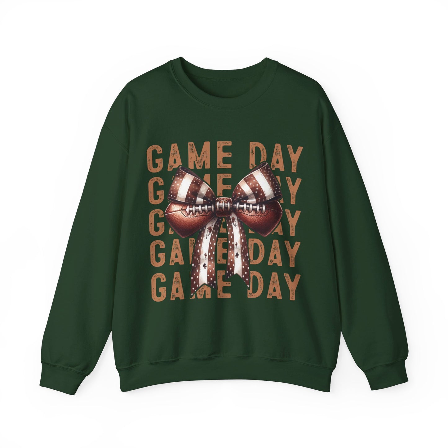 Game Day Football Bow Heavy Blend™ Crewneck Sweatshirt