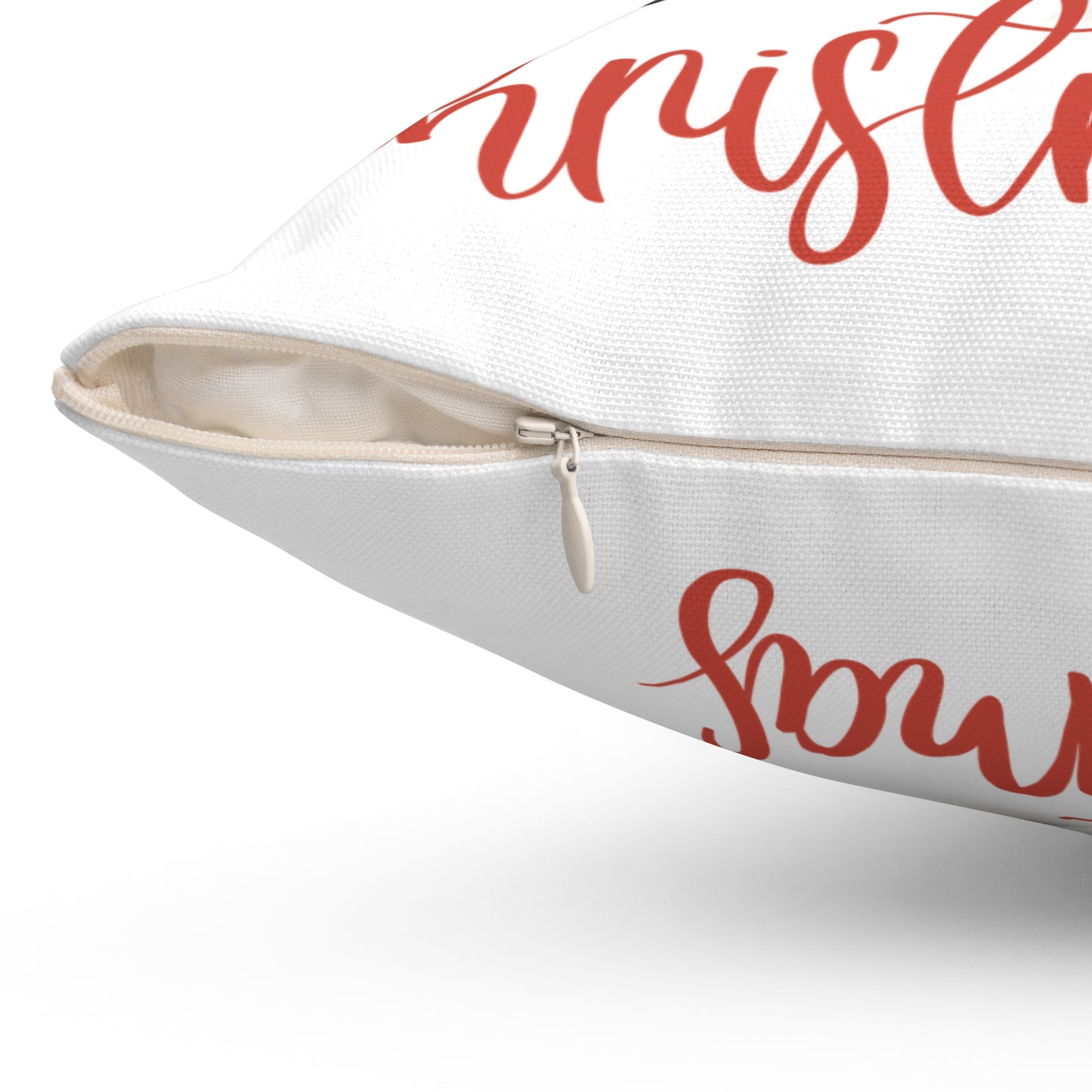 Small Town Christmas Spun Polyester Square Pillow