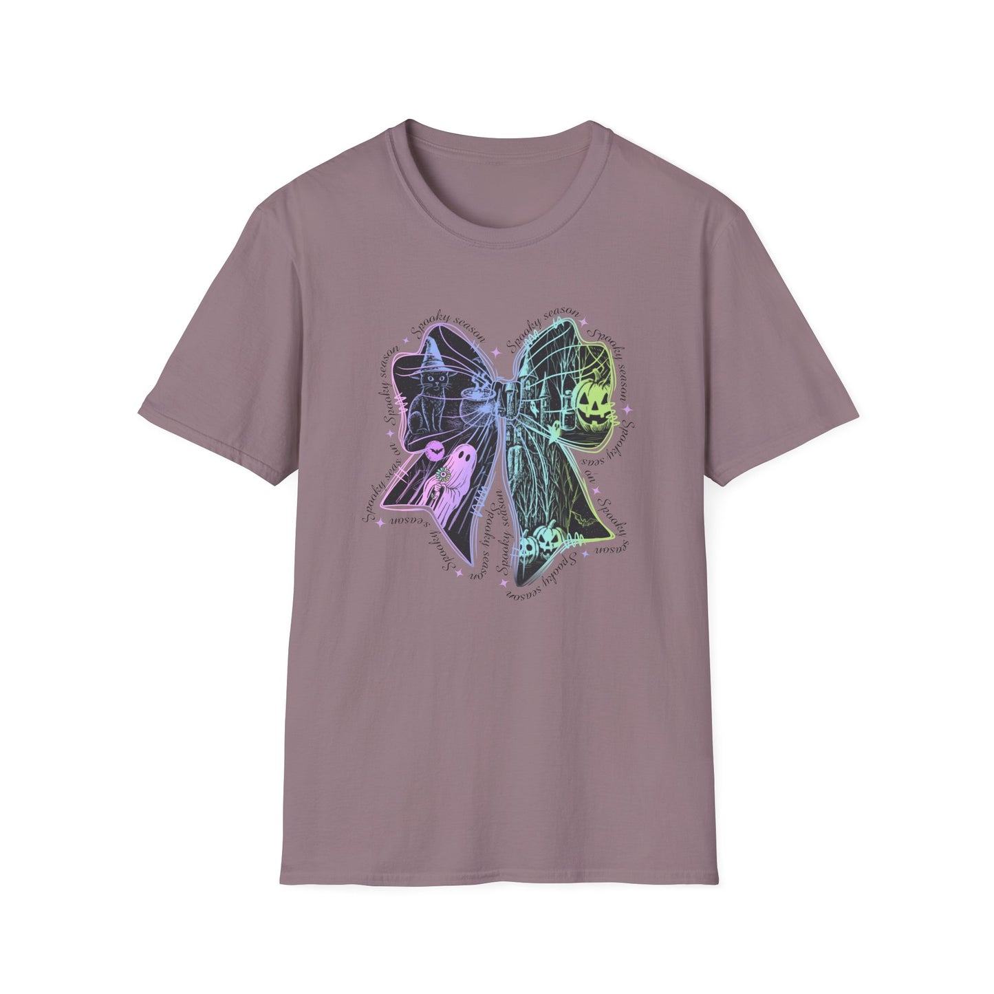 Neon Spooky Bow Softstyle T-Shirt