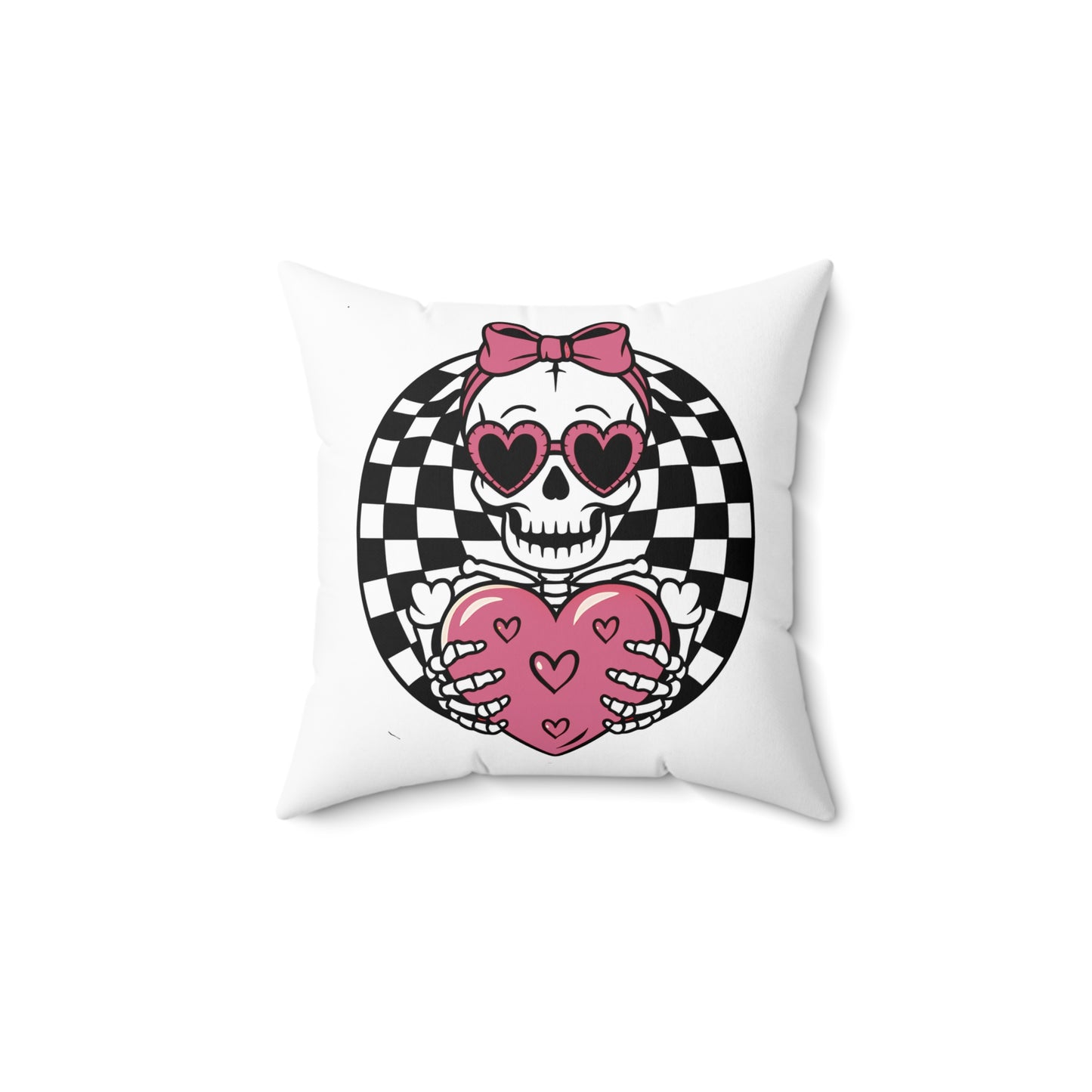 Retro Skellie Love Spun Polyester Square Pillow