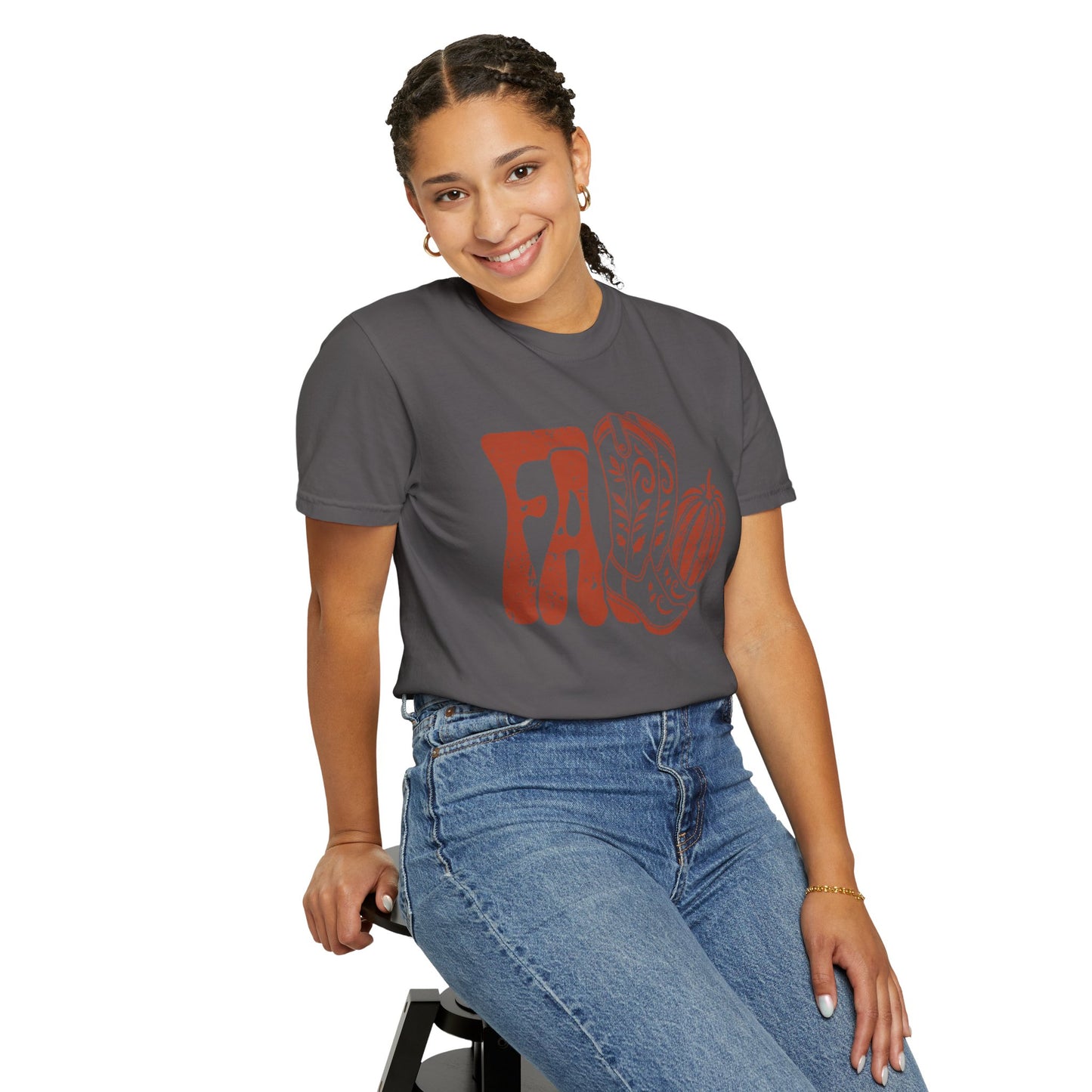 Western Fall Orange Garment-Dyed T-shirt