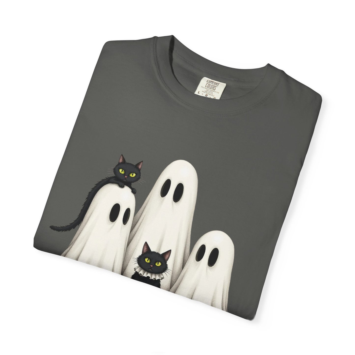 Black Cat and Ghosts  Garment-Dyed T-shirt