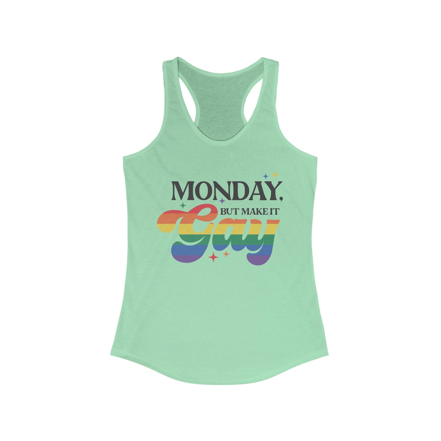 Monday But Make It Gay Women's Ideal Racerback Tank
