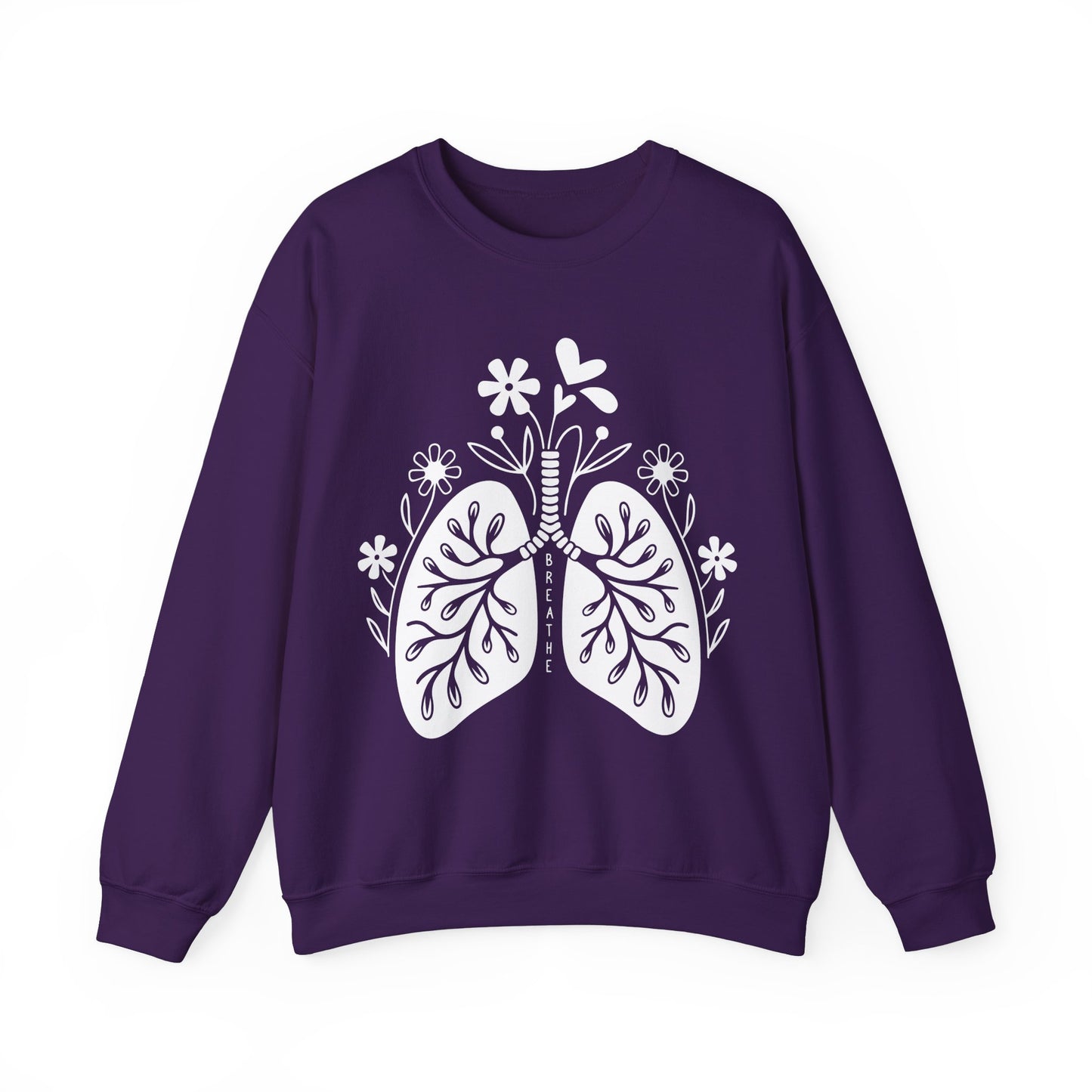 Breathe Floral Lungs Heavy Blend™ Crewneck Sweatshirt