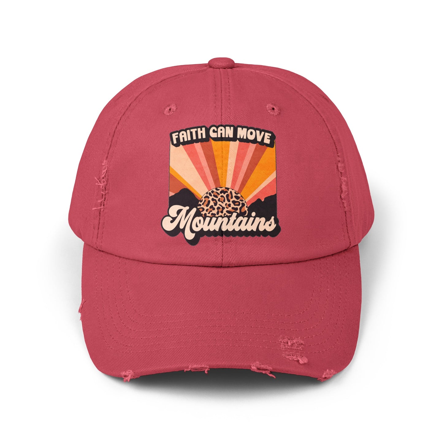 Faith Can Move Mountains Distressed Cap