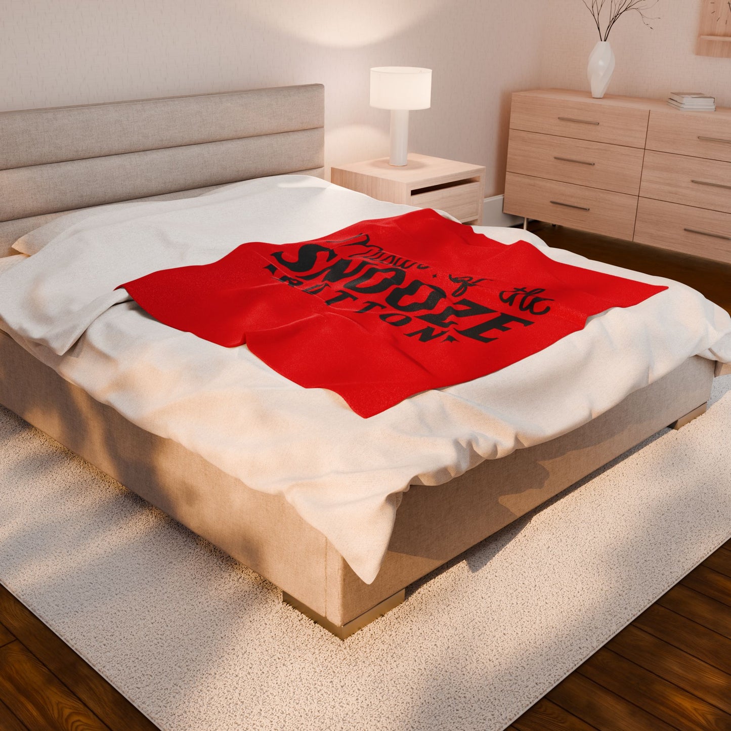 Master Of The Snooze Button Velveteen Plush Blanket