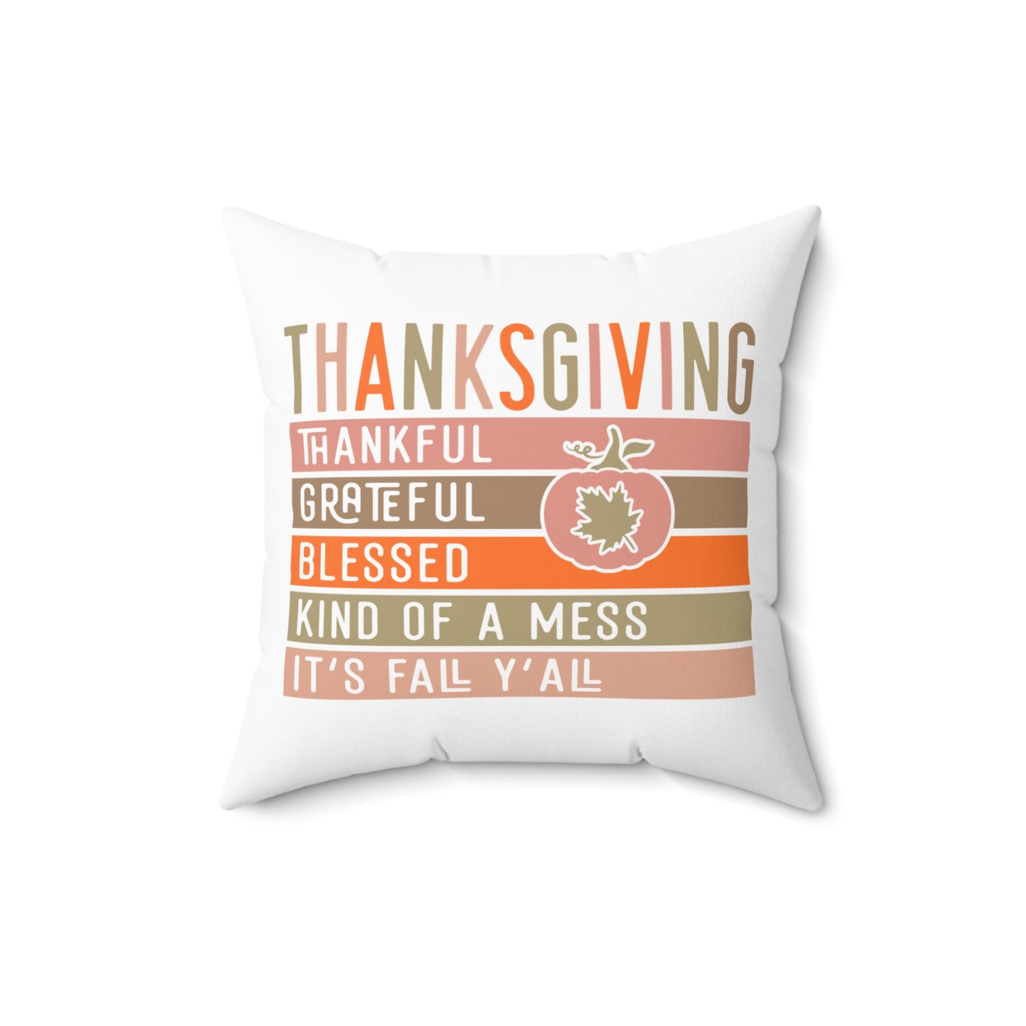 Thanksgiving Spun Polyester Square Pillow