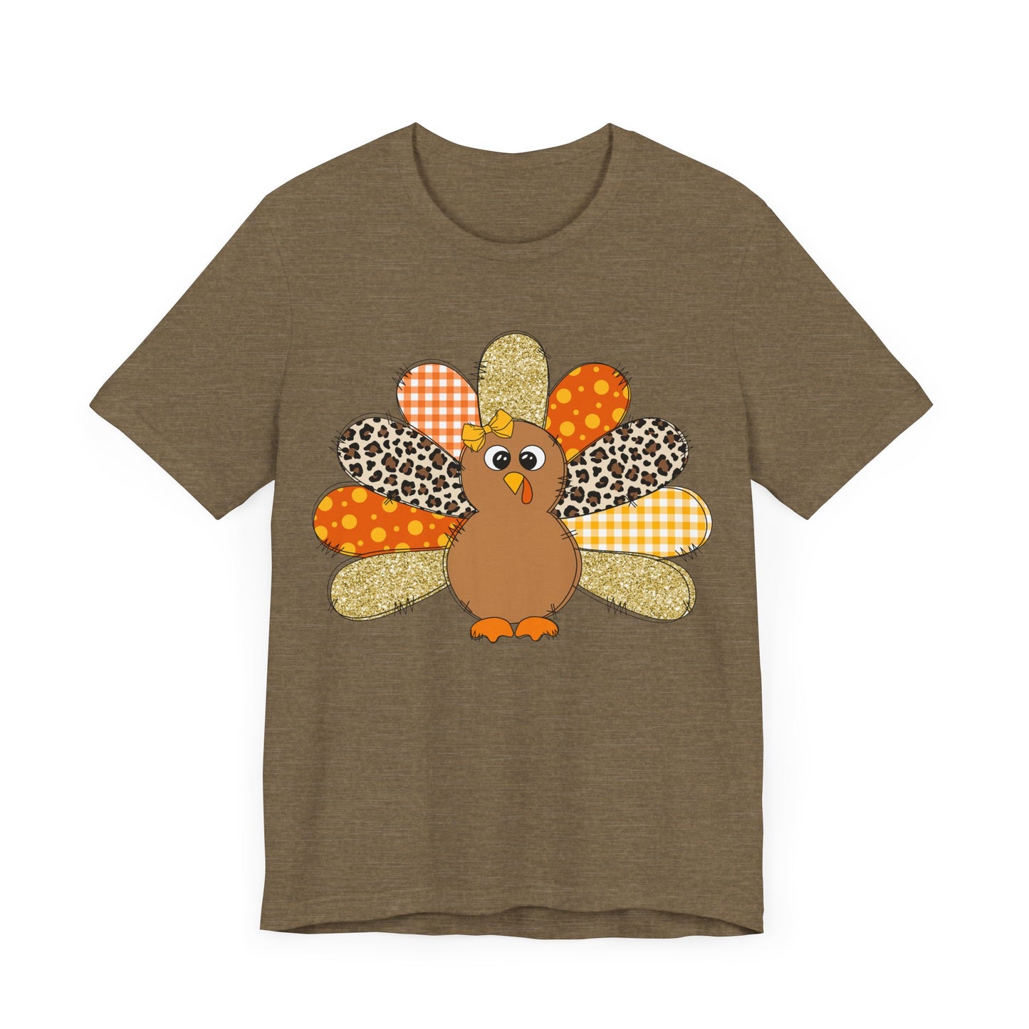 Cute Thanksgiving Turkey Jersey Short Sleeve Tee