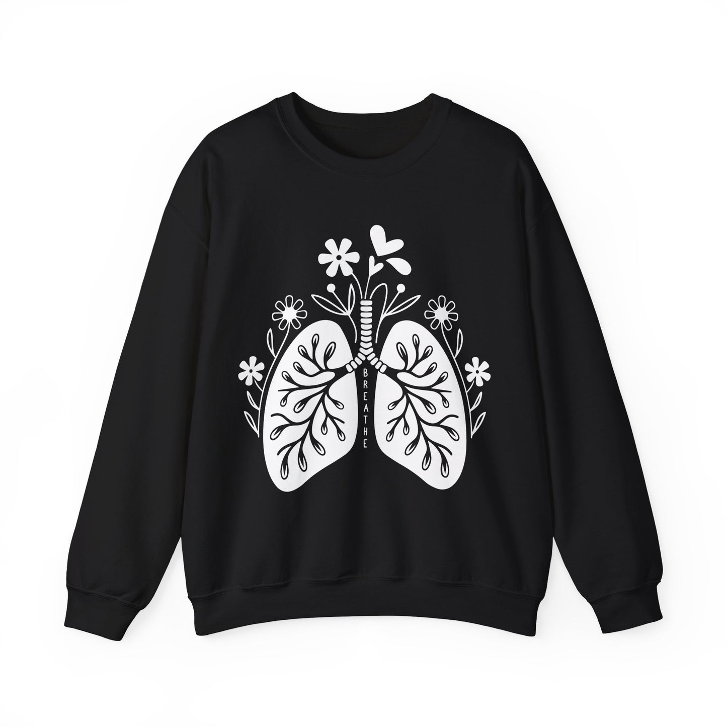 Breathe Floral Lungs Heavy Blend™ Crewneck Sweatshirt